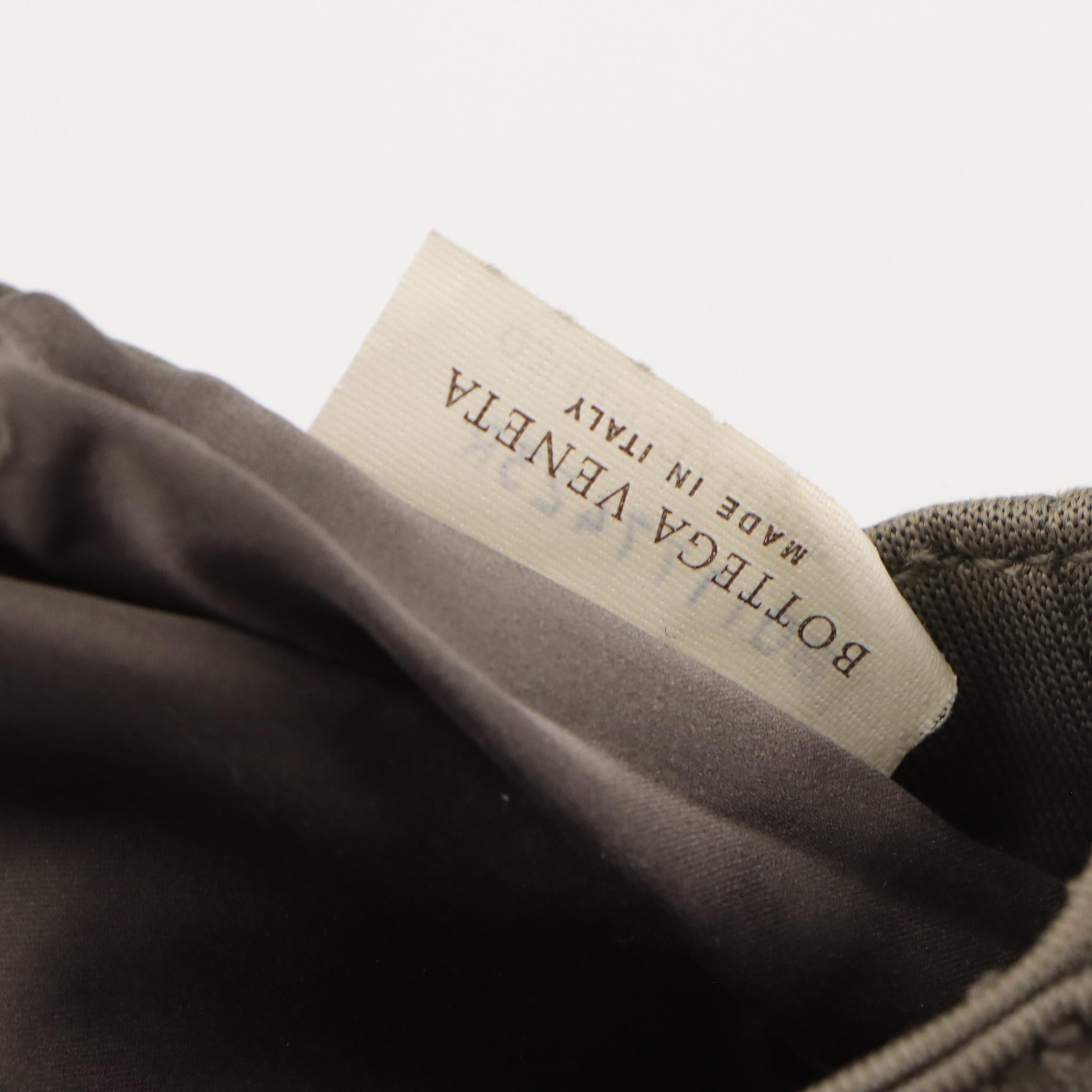 Bottega Veneta Mesh Chain Buckle-Flap Bag in Grey Intrecciato Fabric