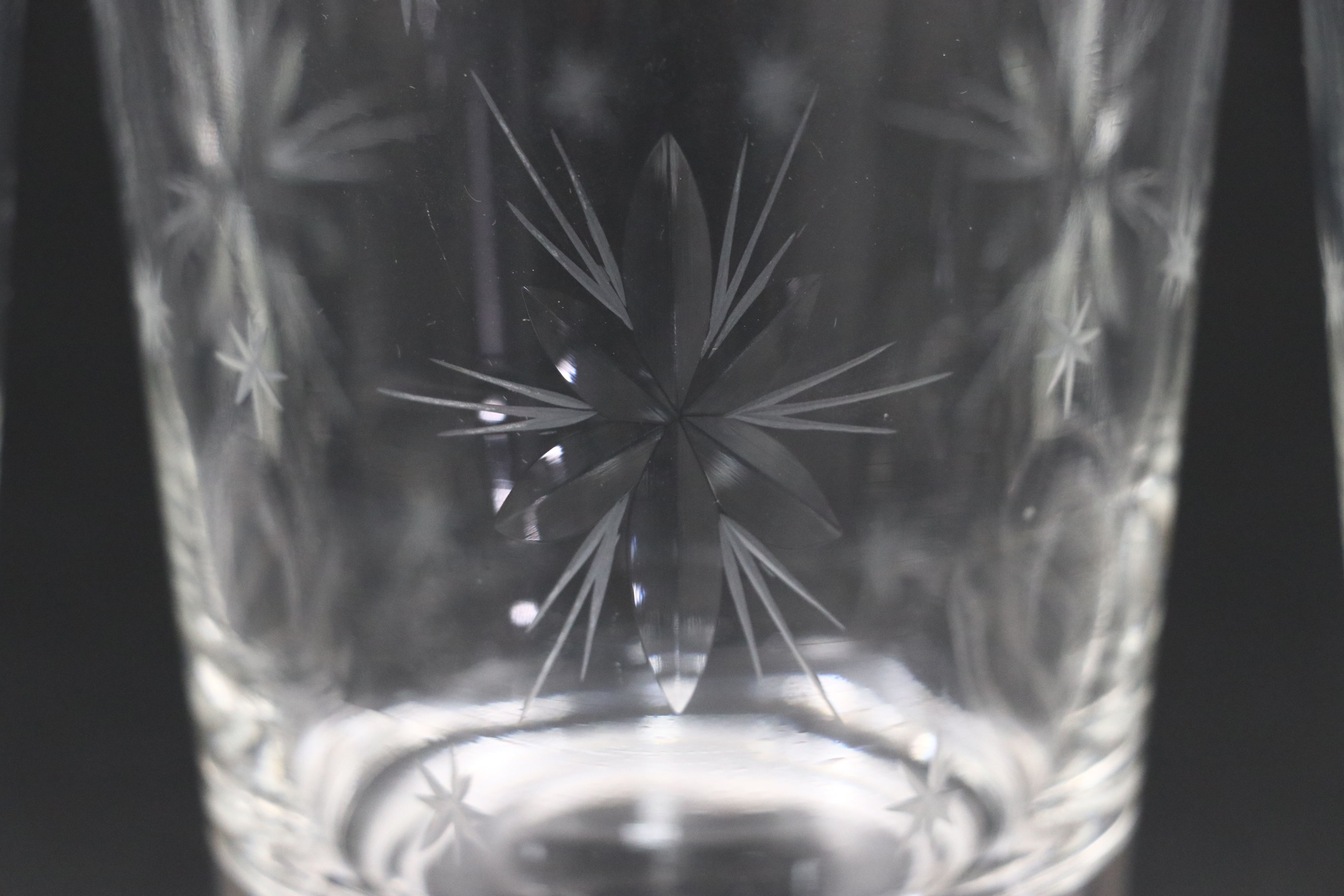 Mid Century Modern Style Cut and Etched Atomic Starburst Cocktail Glasses