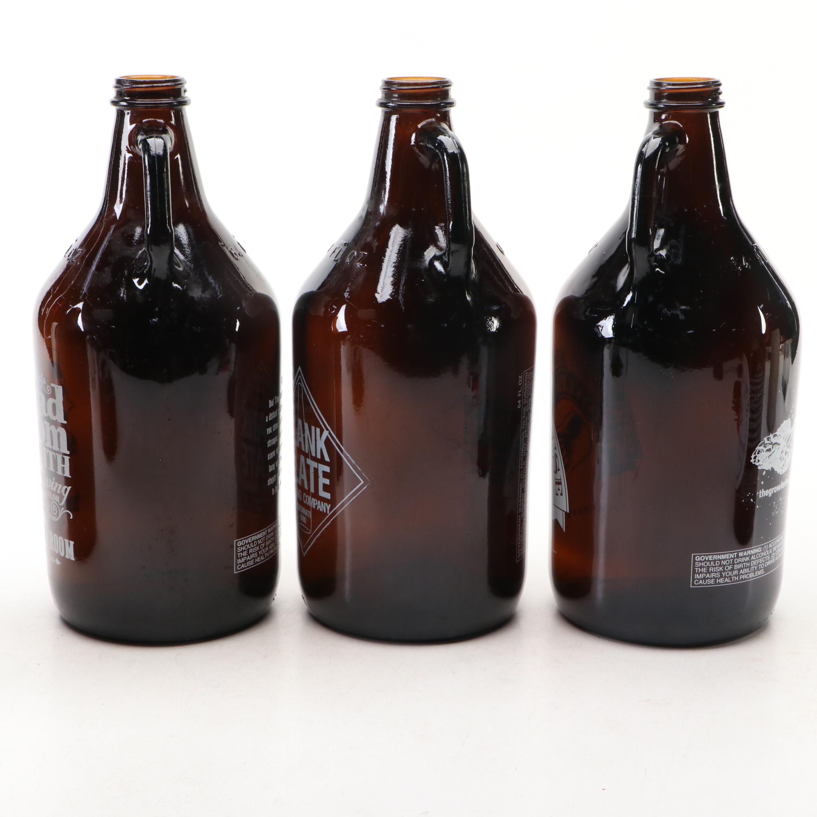 Bad Tom Smith, Great Crescent and Other Brown Glass Brewery Growlers