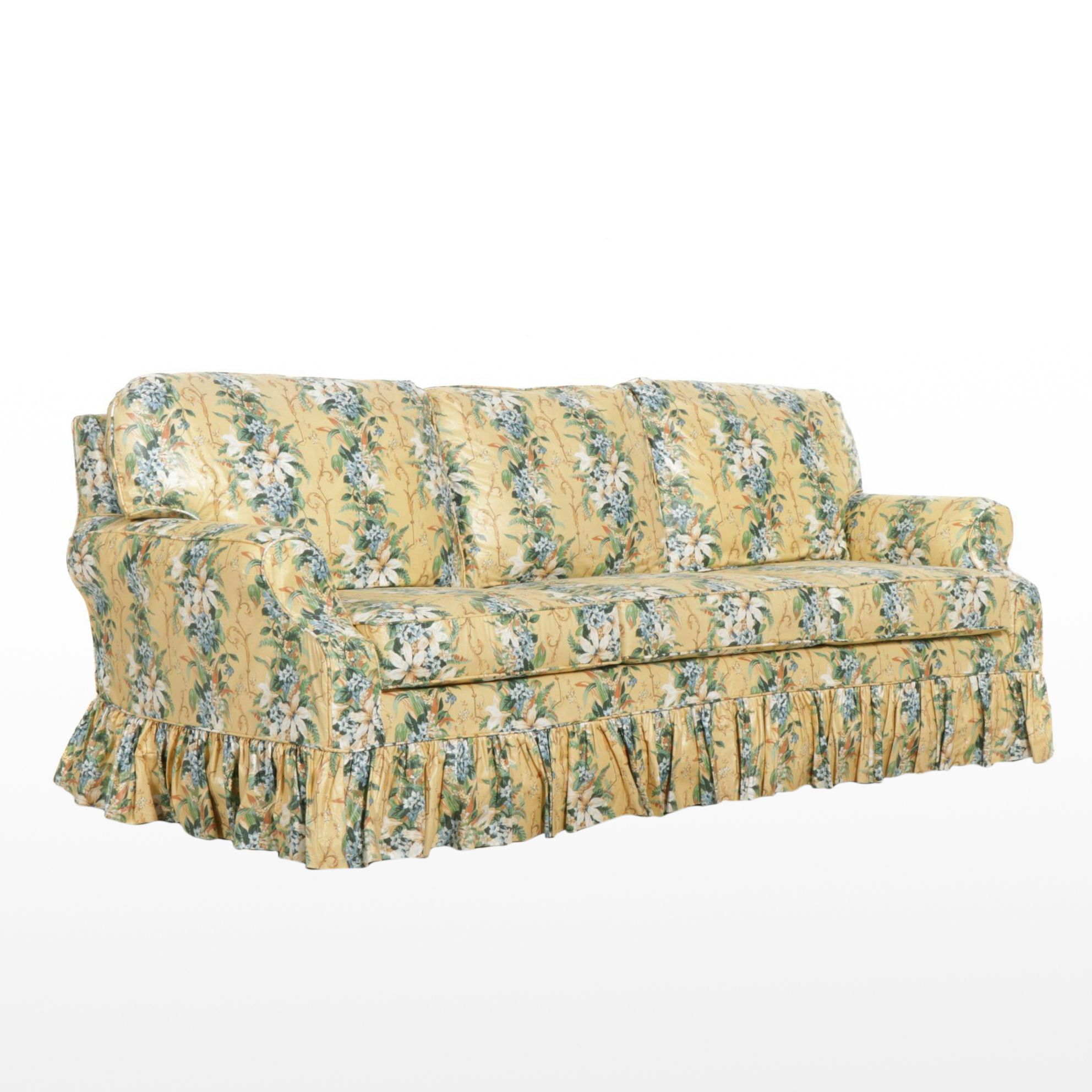 Berne Furniture "St. James Collection" Sofa with Floral Slip-Cover