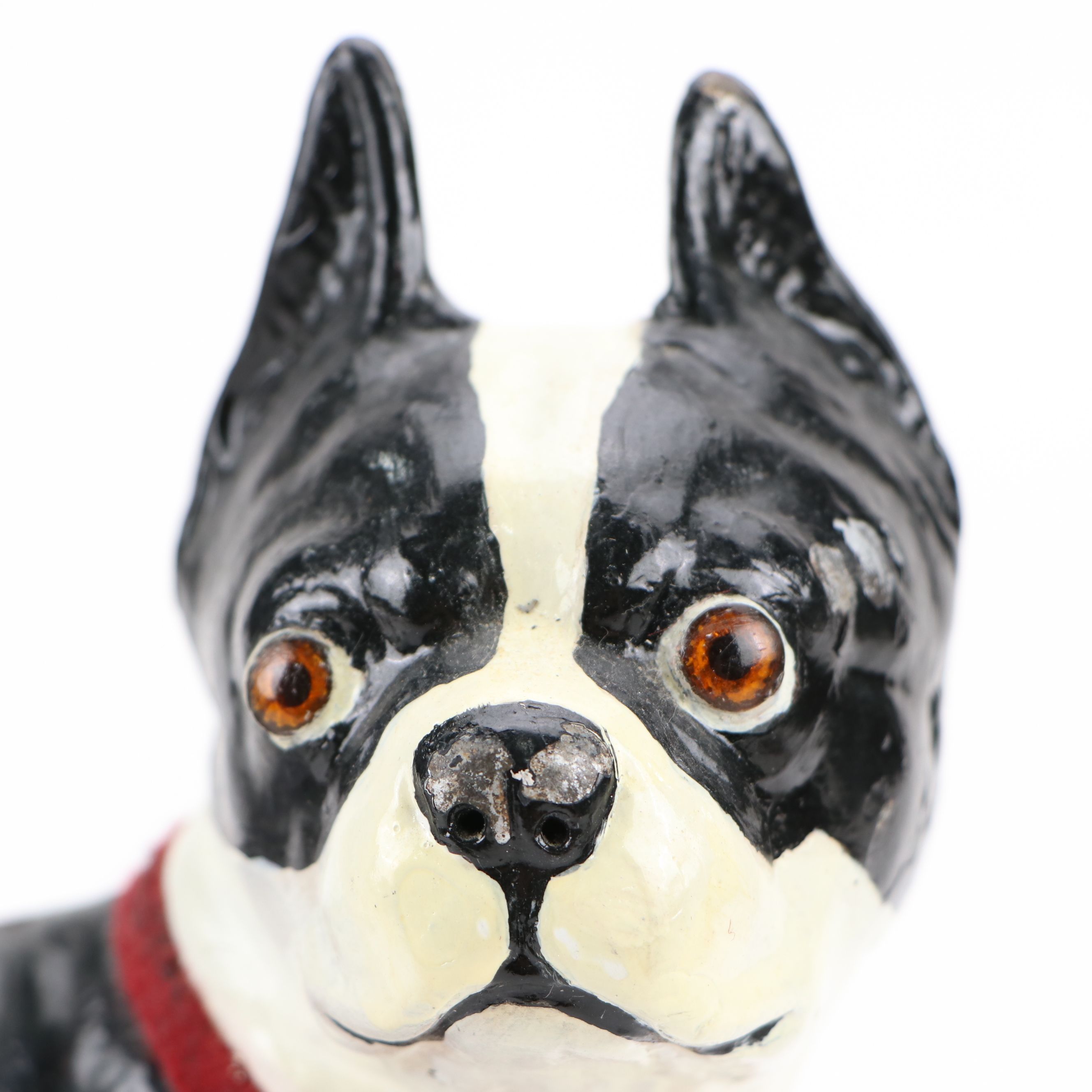 Painted Cast Iron Boston Terrier Doorstops, 20th Century