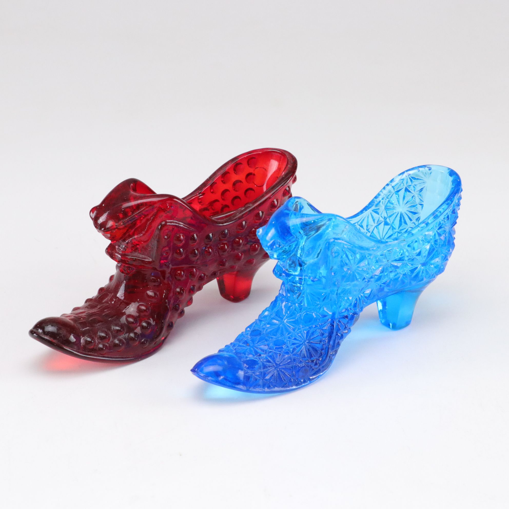 Fenton & Boyd "Cat Head" Glass Lady Slipper Figurines & More