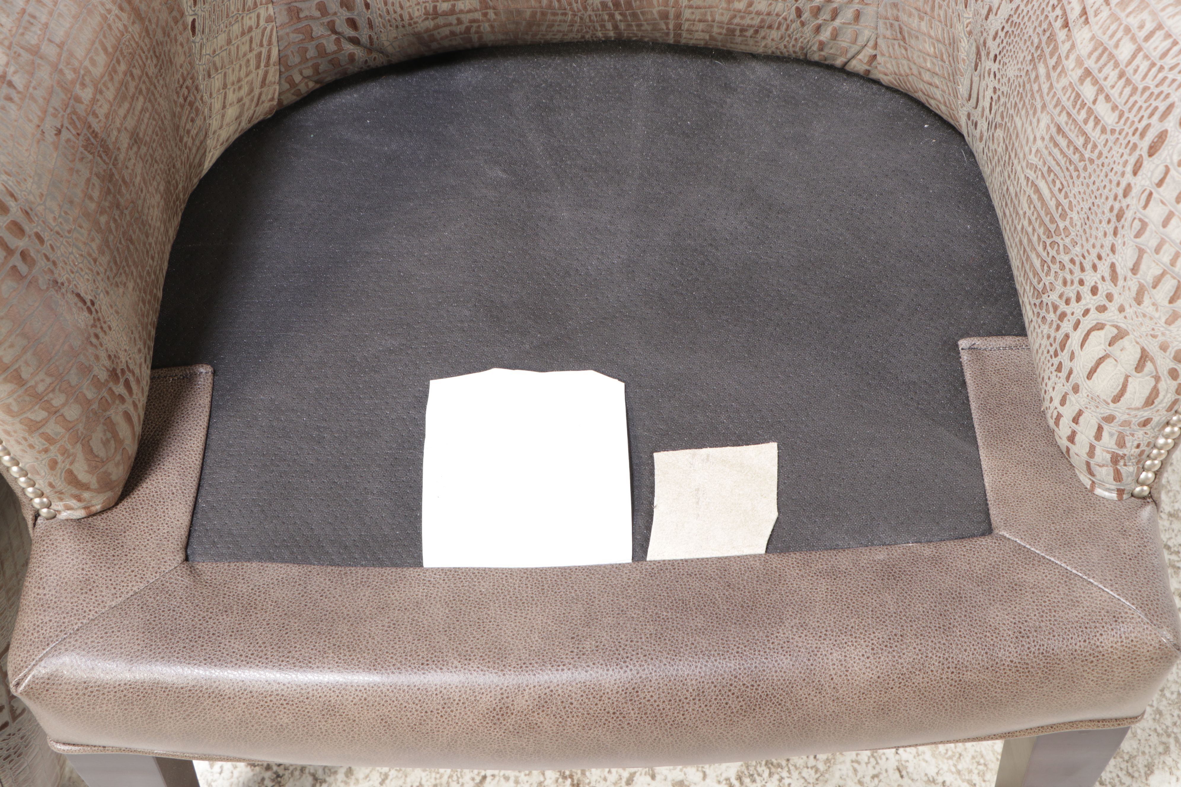 Sherrill Furniture Co. Alligator Embossed Leather Wingback Armchair