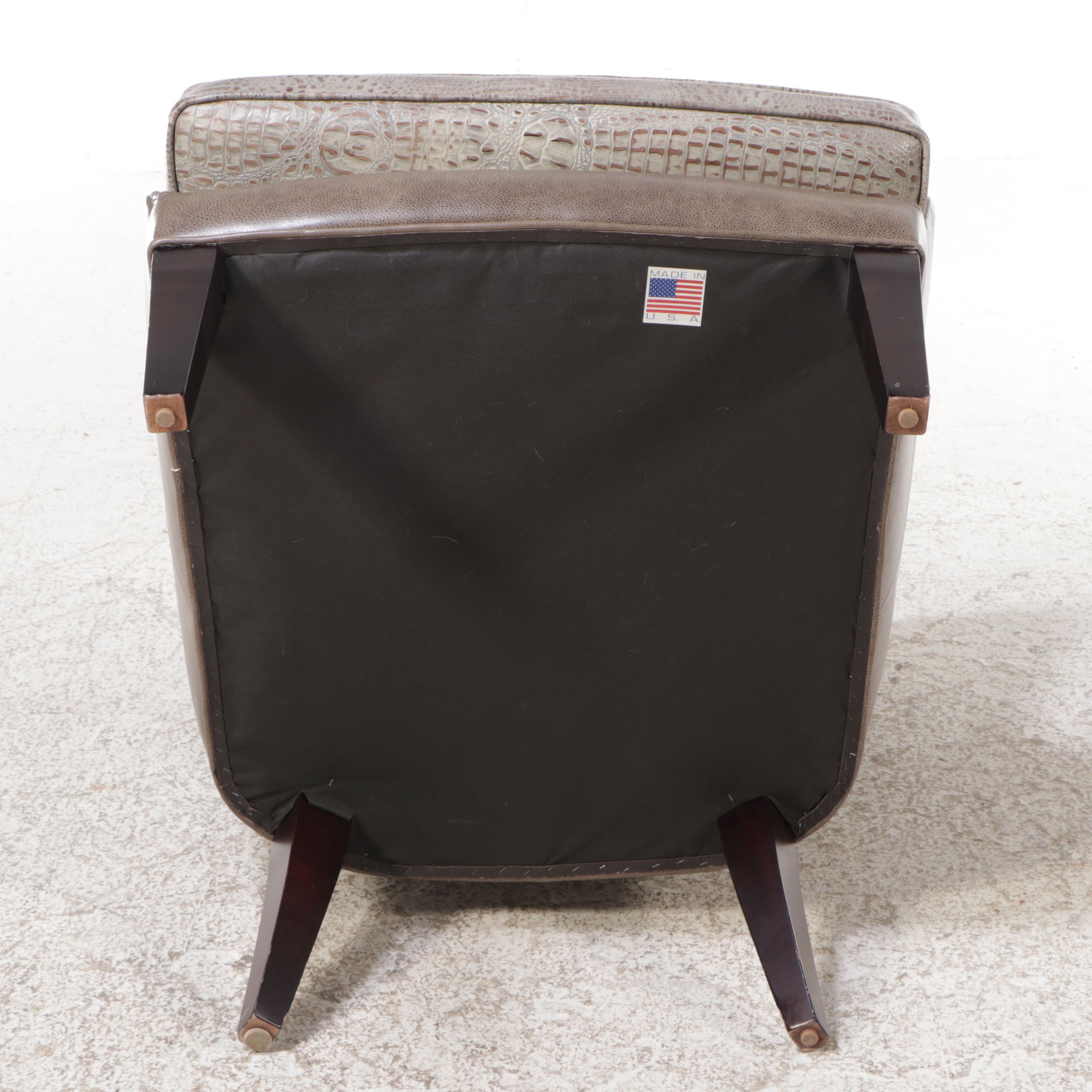 Sherrill Furniture Co. Alligator Embossed Leather Wingback Armchair