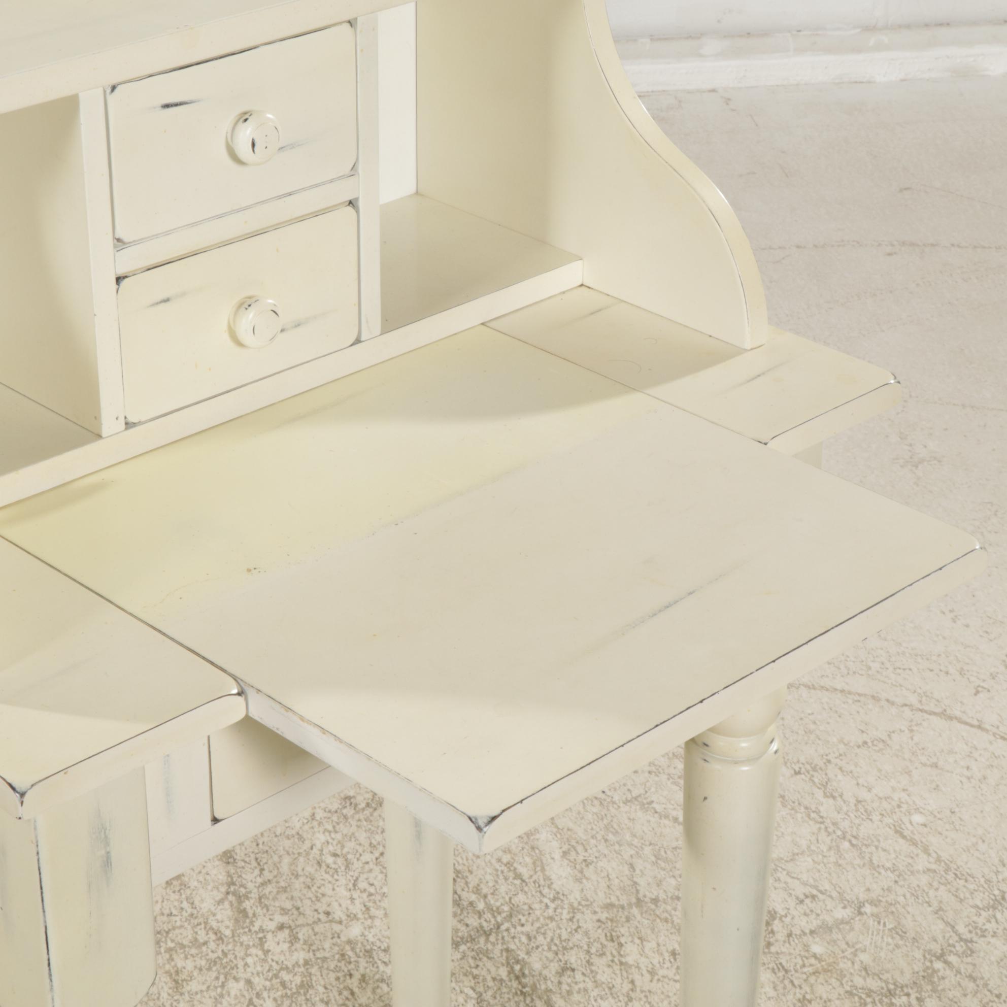 Distressed Painted Wood Writing Desk, 21st Century