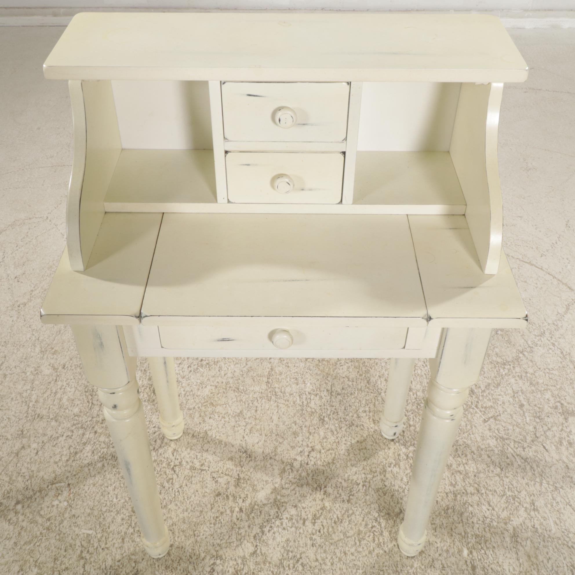 Distressed Painted Wood Writing Desk, 21st Century