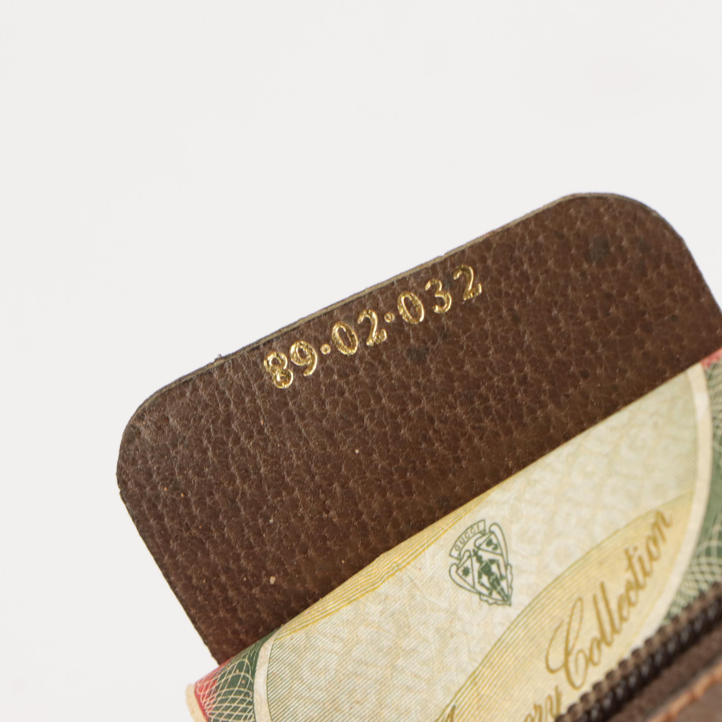 Gucci Accessory Collection Crossbody Bag in GG Supreme Canvas and Brown Leather