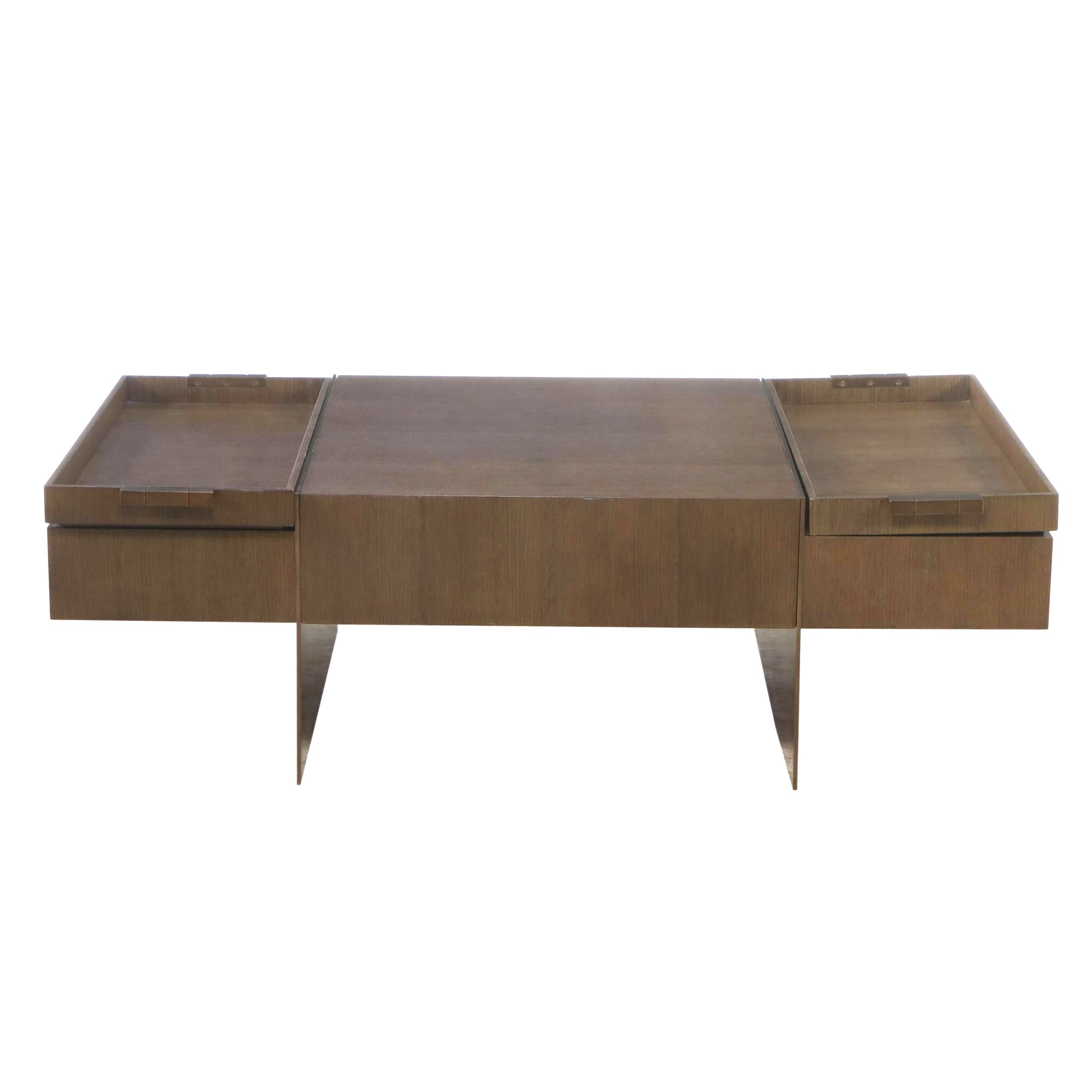 Theodore Alexander Modernist Style Coffee Table with Trays