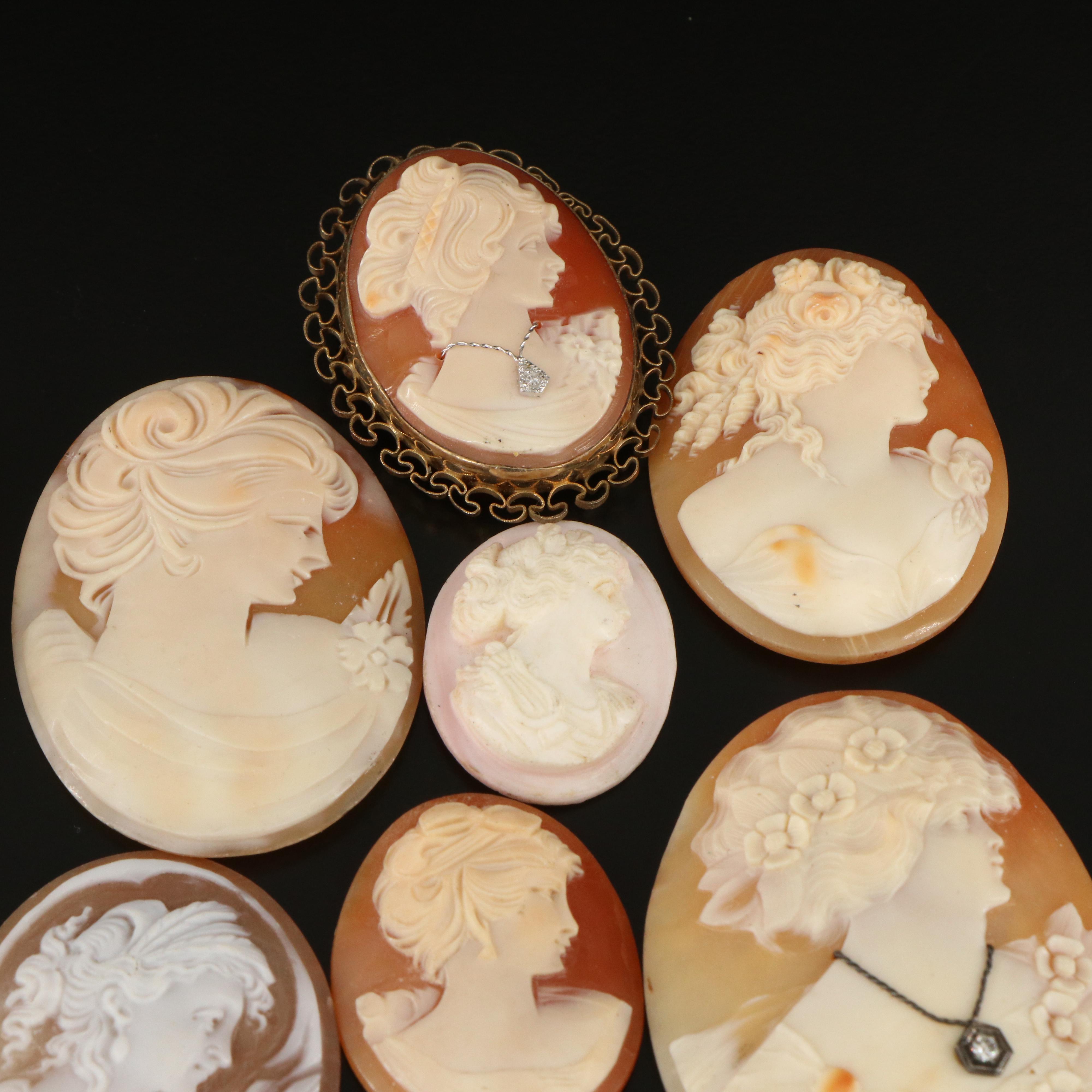 Loose and Mounted Cameo Collection Featuring Diamonds