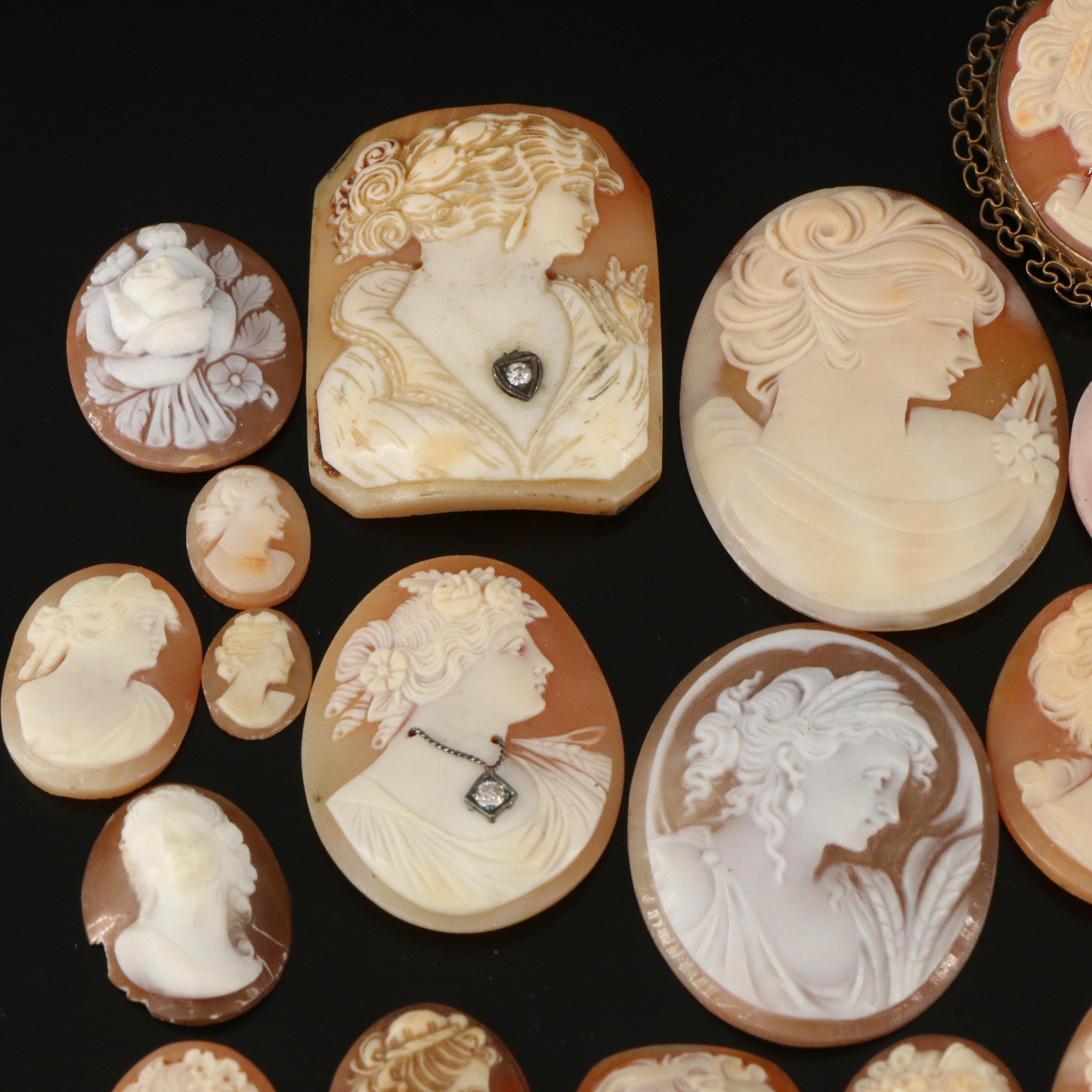 Loose and Mounted Cameo Collection Featuring Diamonds