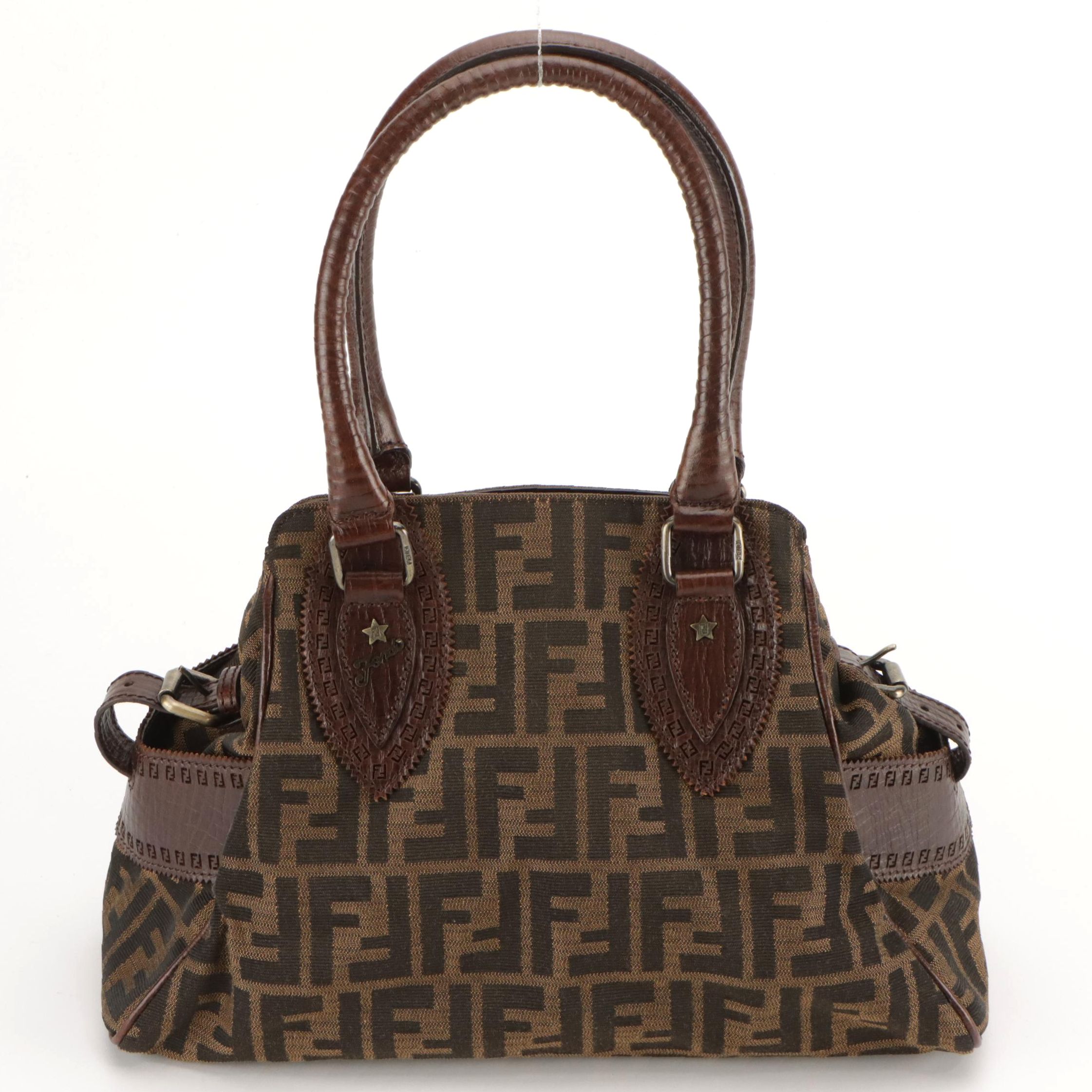 Fendi Chef Du Jour Shoulder Bag in Tobacco Zucca Canvas and Leather