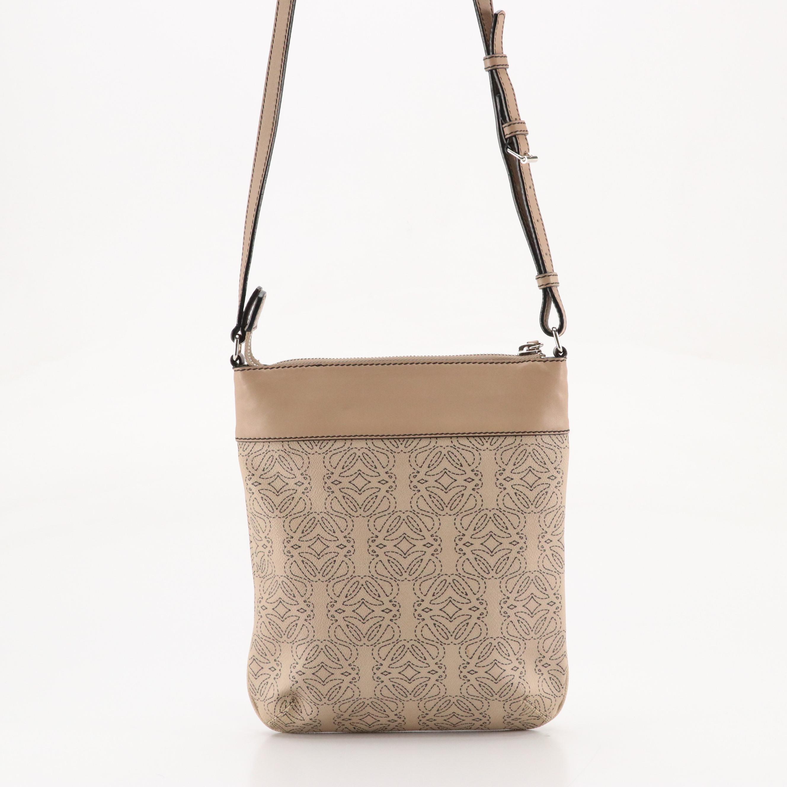 Loewe Crossbody Bag in Anagram Print Coated Canvas and Leather
