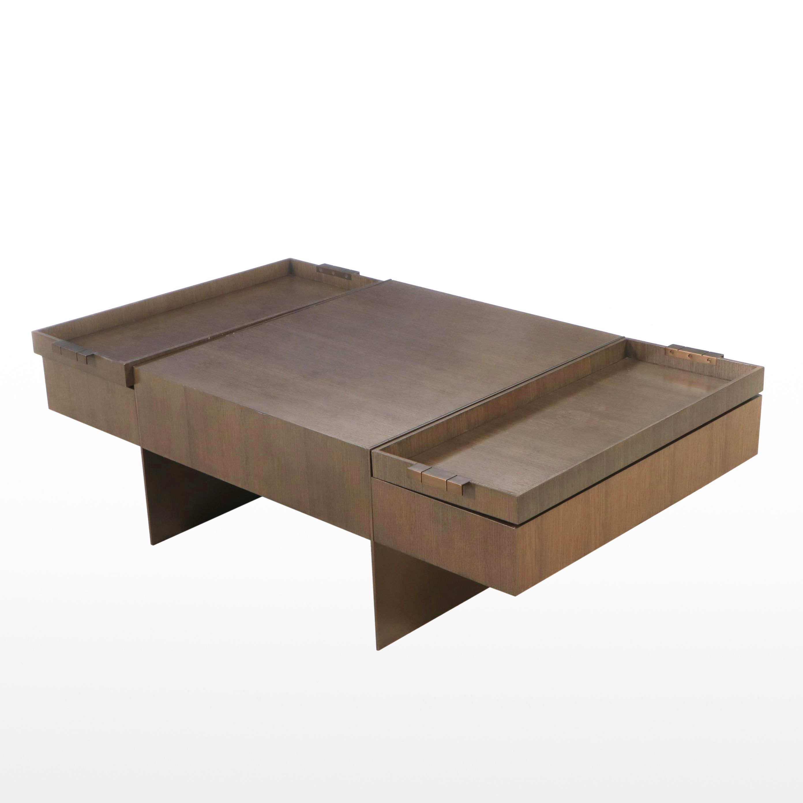 Theodore Alexander Modernist Style Coffee Table with Trays