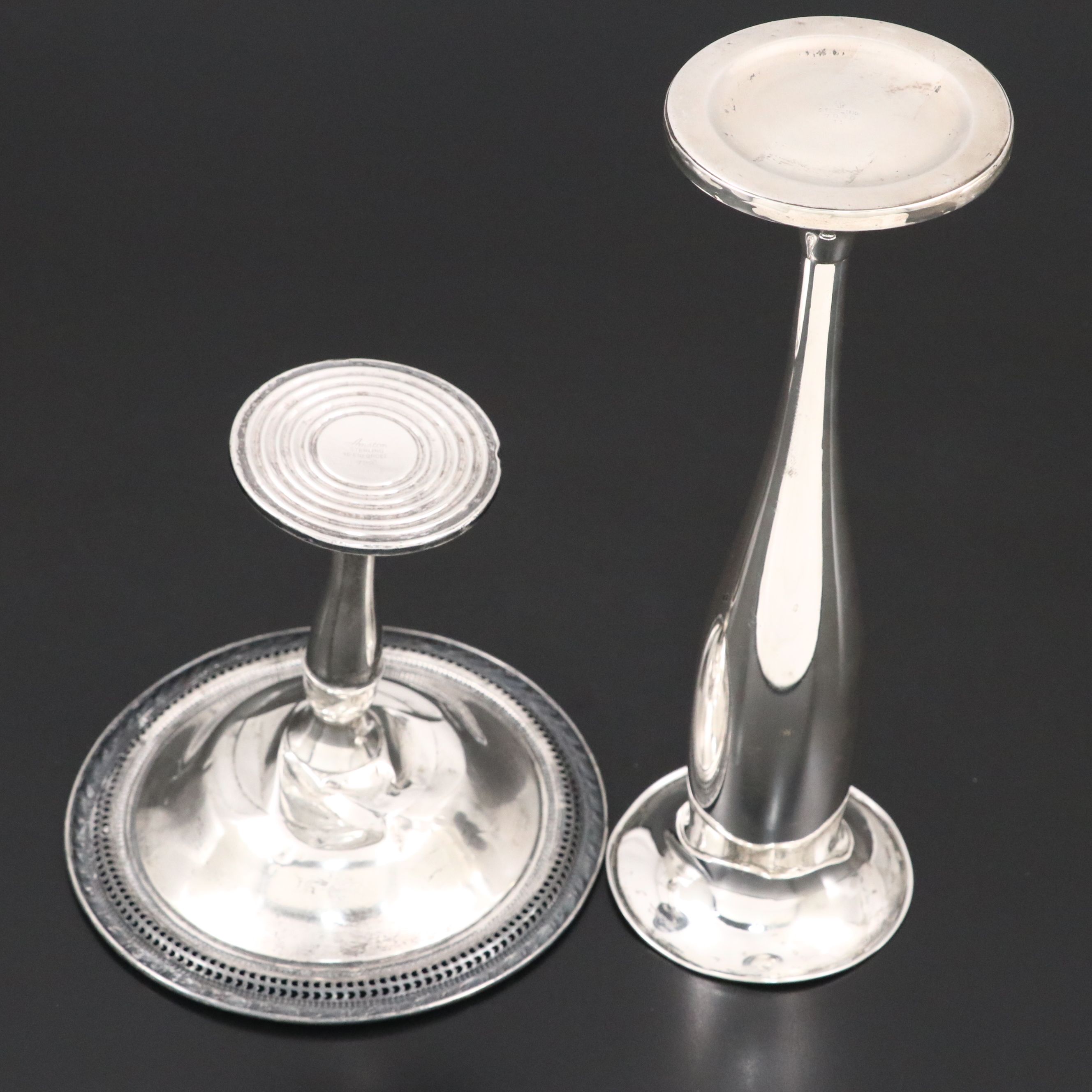Amston Sterling Compote, Watson Sterling Vase, and Sterling Tea Accessories