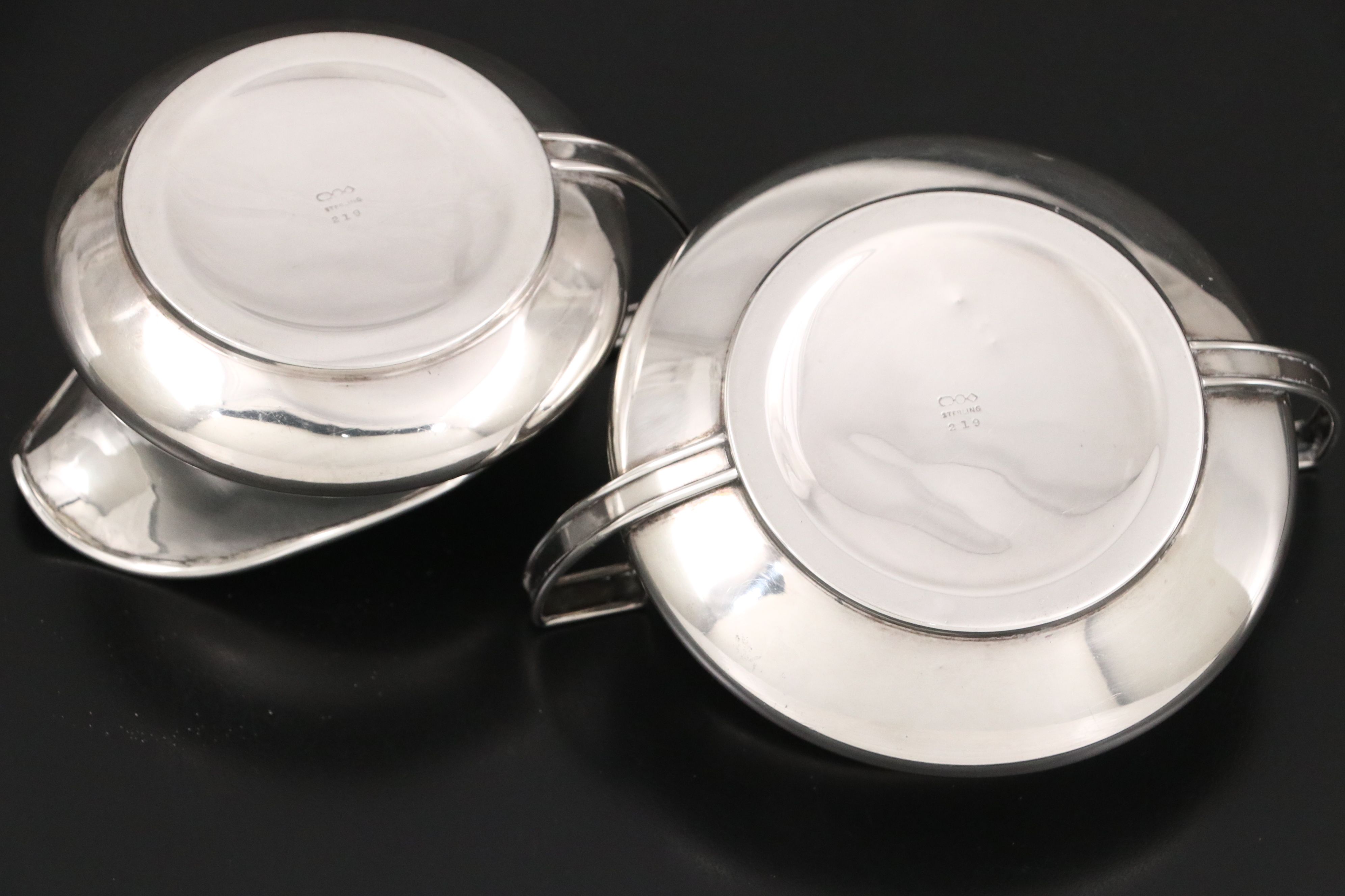 Amston Sterling Compote, Watson Sterling Vase, and Sterling Tea Accessories