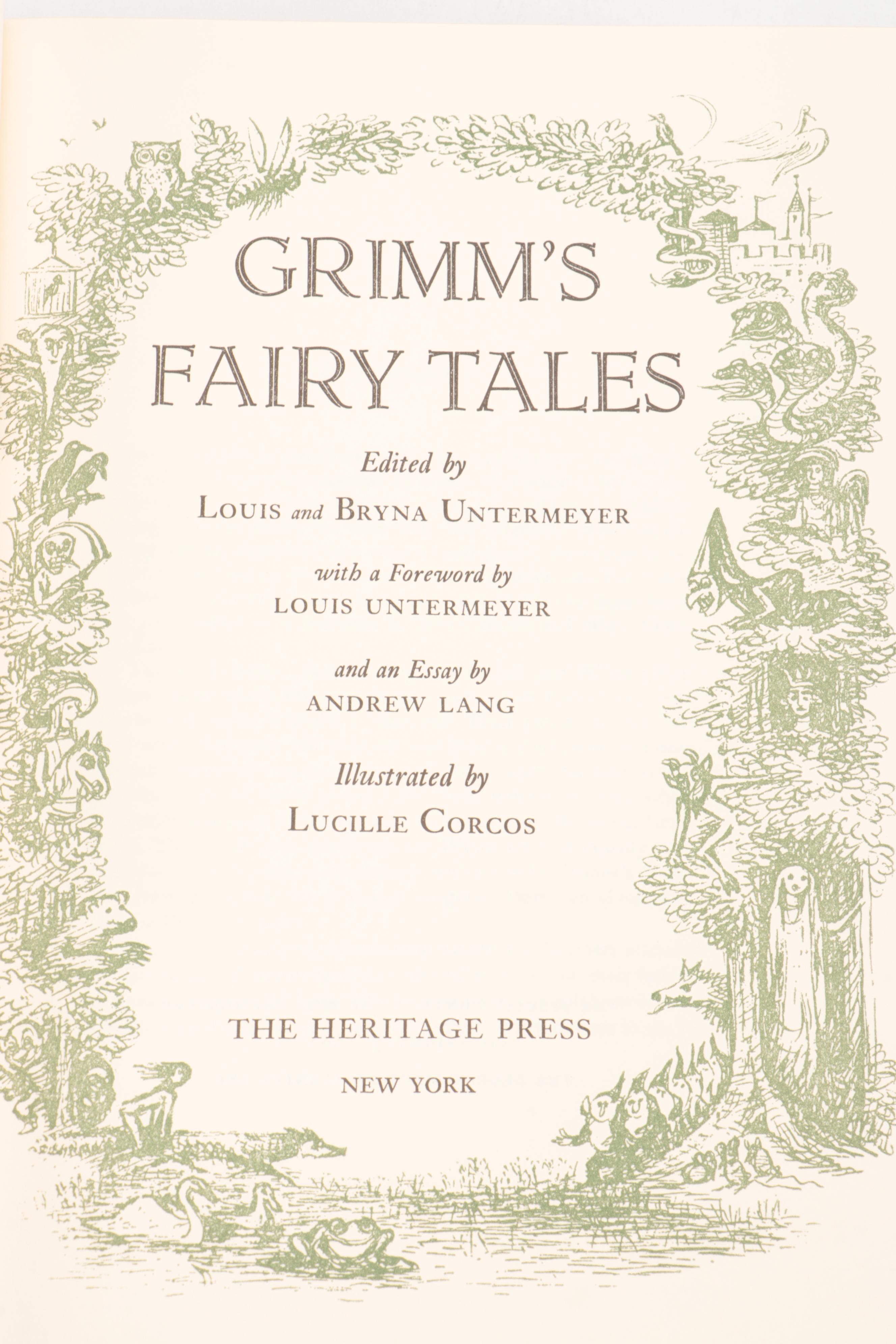 Heritage Press "Grimm's Fairy Tales" Edited by the Untermeyers and More Books