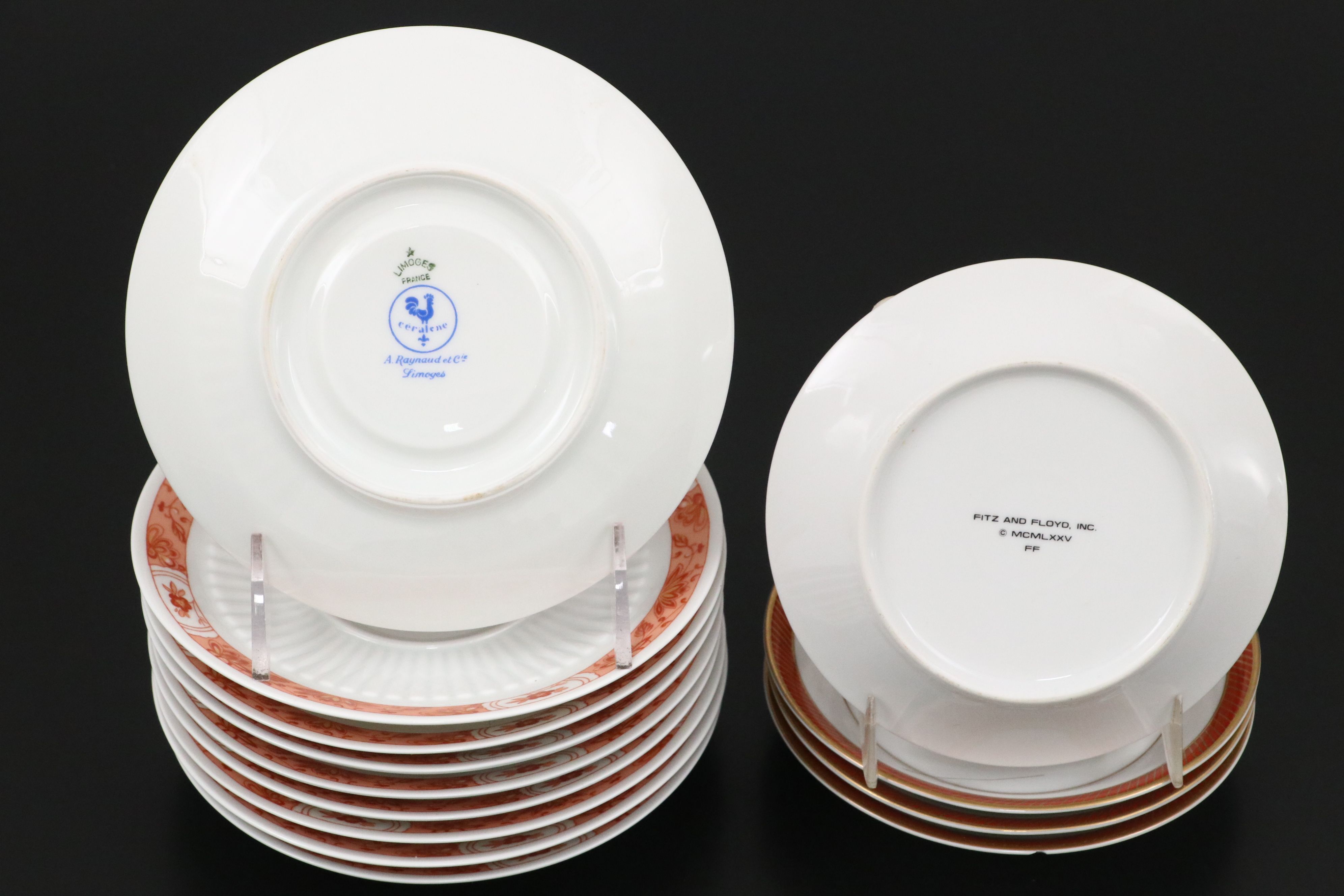 Fitz & Floyd "Bordure Rogue" and Ceralene Porcelain Teaware, 1975