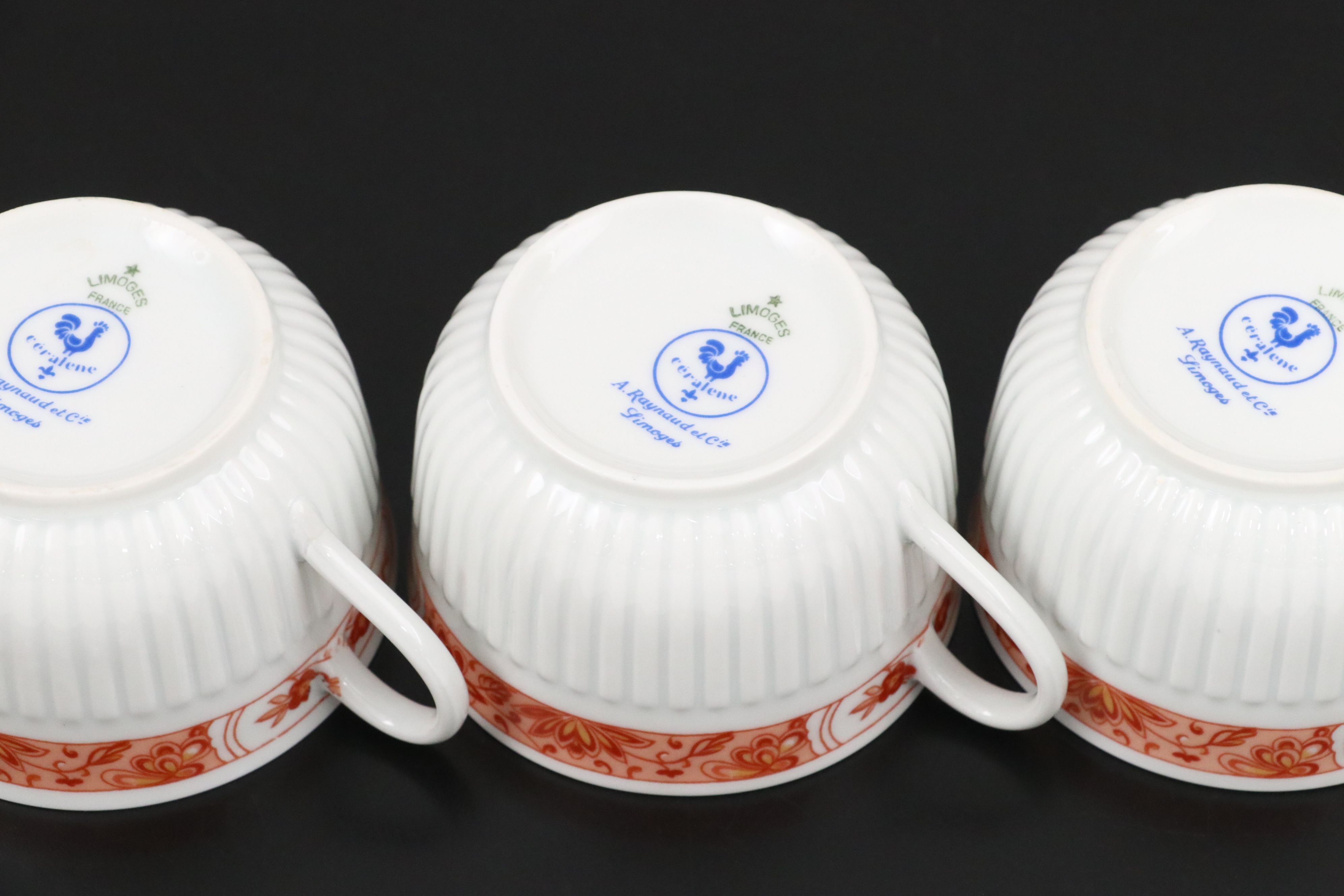 Fitz & Floyd "Bordure Rogue" and Ceralene Porcelain Teaware, 1975