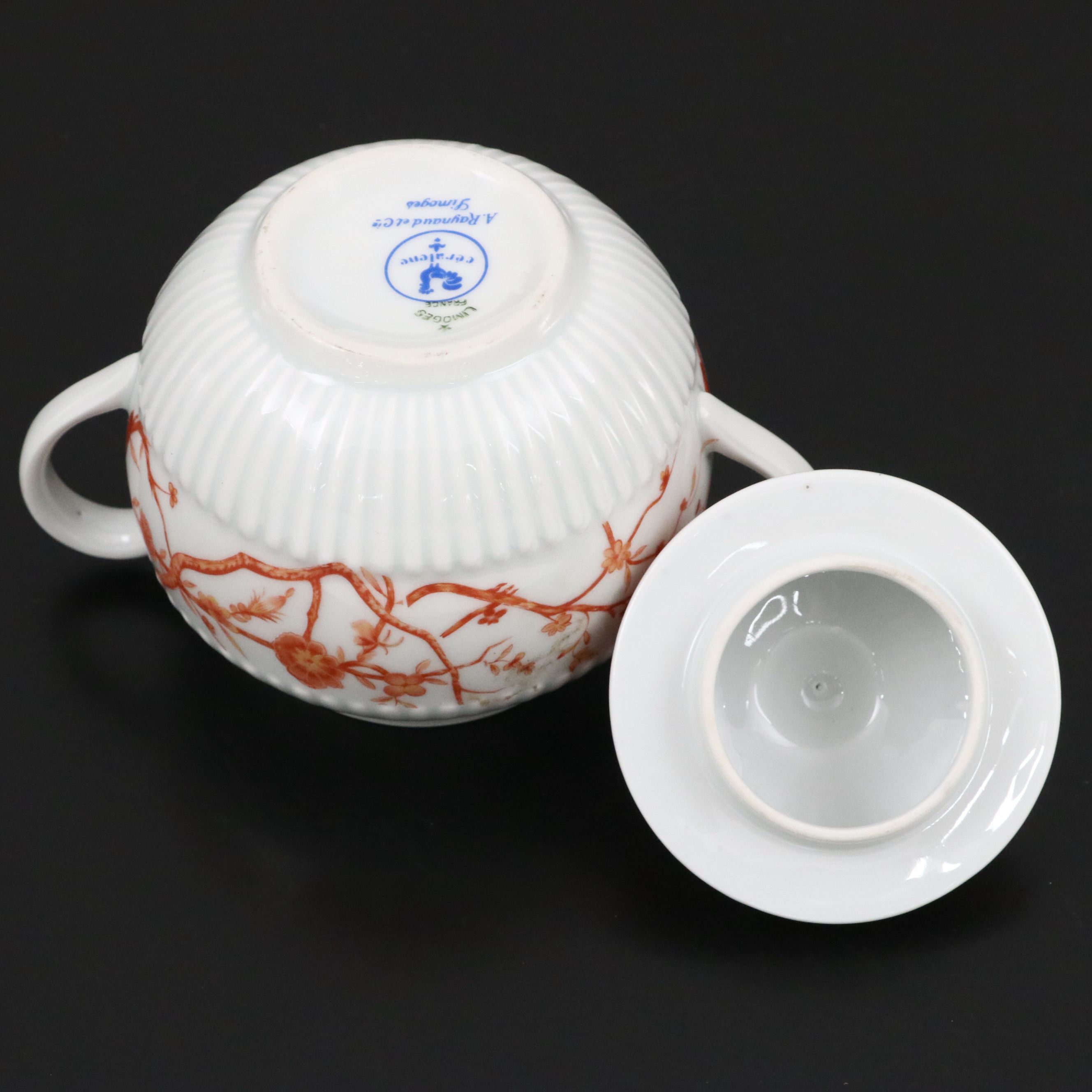 Fitz & Floyd "Bordure Rogue" and Ceralene Porcelain Teaware, 1975