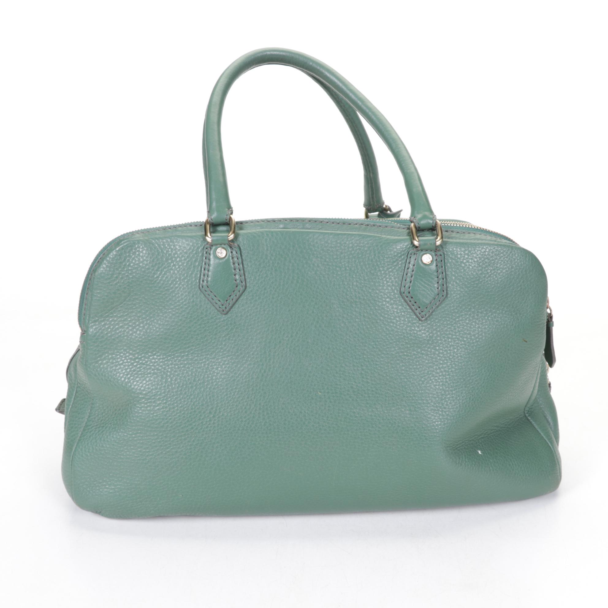 Cole Haan Sage Green Pebbled Leather Travel Bag and Beige Leather Carryall Tote