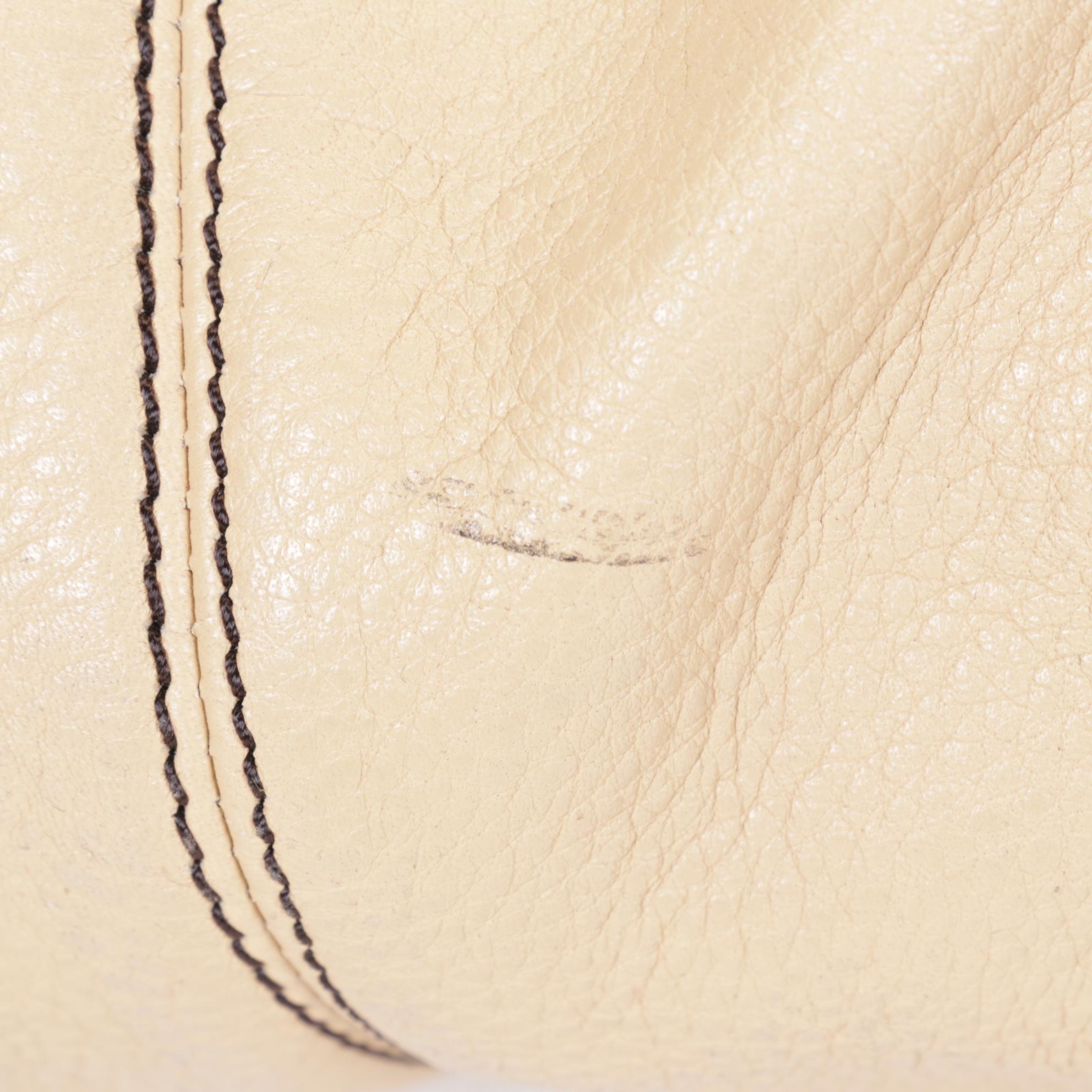 Cole Haan Sage Green Pebbled Leather Travel Bag and Beige Leather Carryall Tote