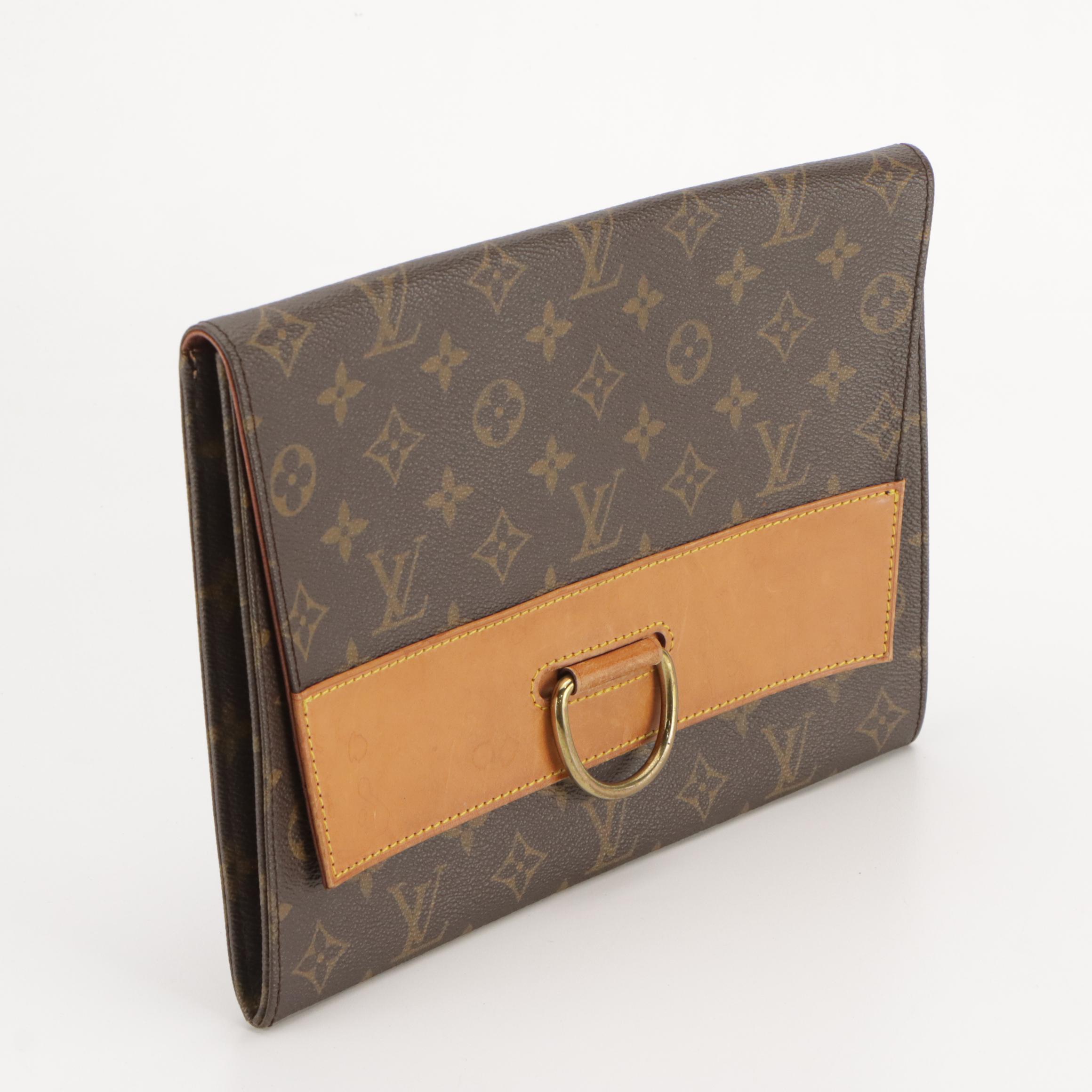 Louis Vuitton Lena Pochette Envelope Clutch in Monogram Canvas and Leather