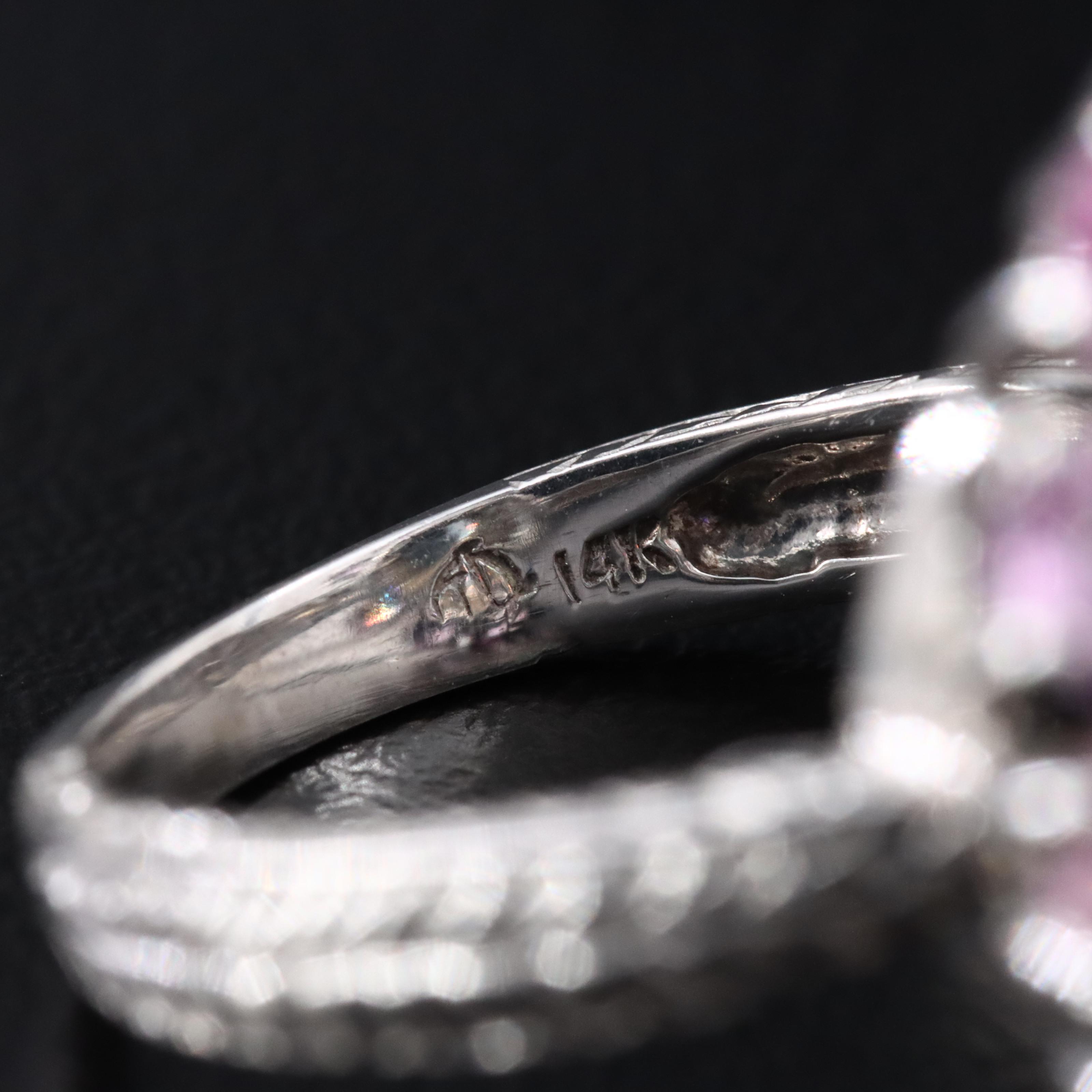 14K 3.06 CT Aquamarine, Diamond, and Pink Sapphire Ring