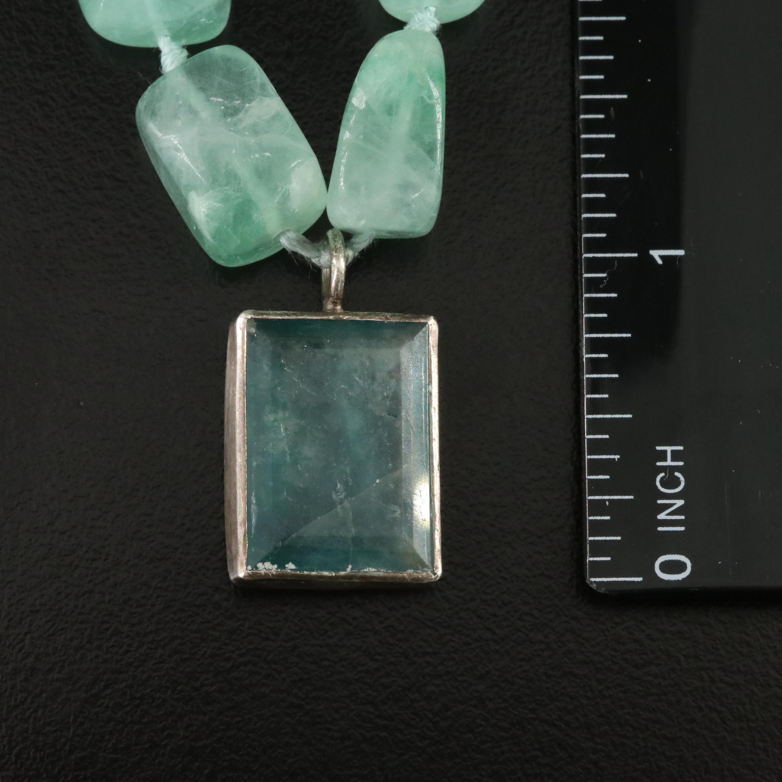 Sterling Fluorite Pendant Necklace