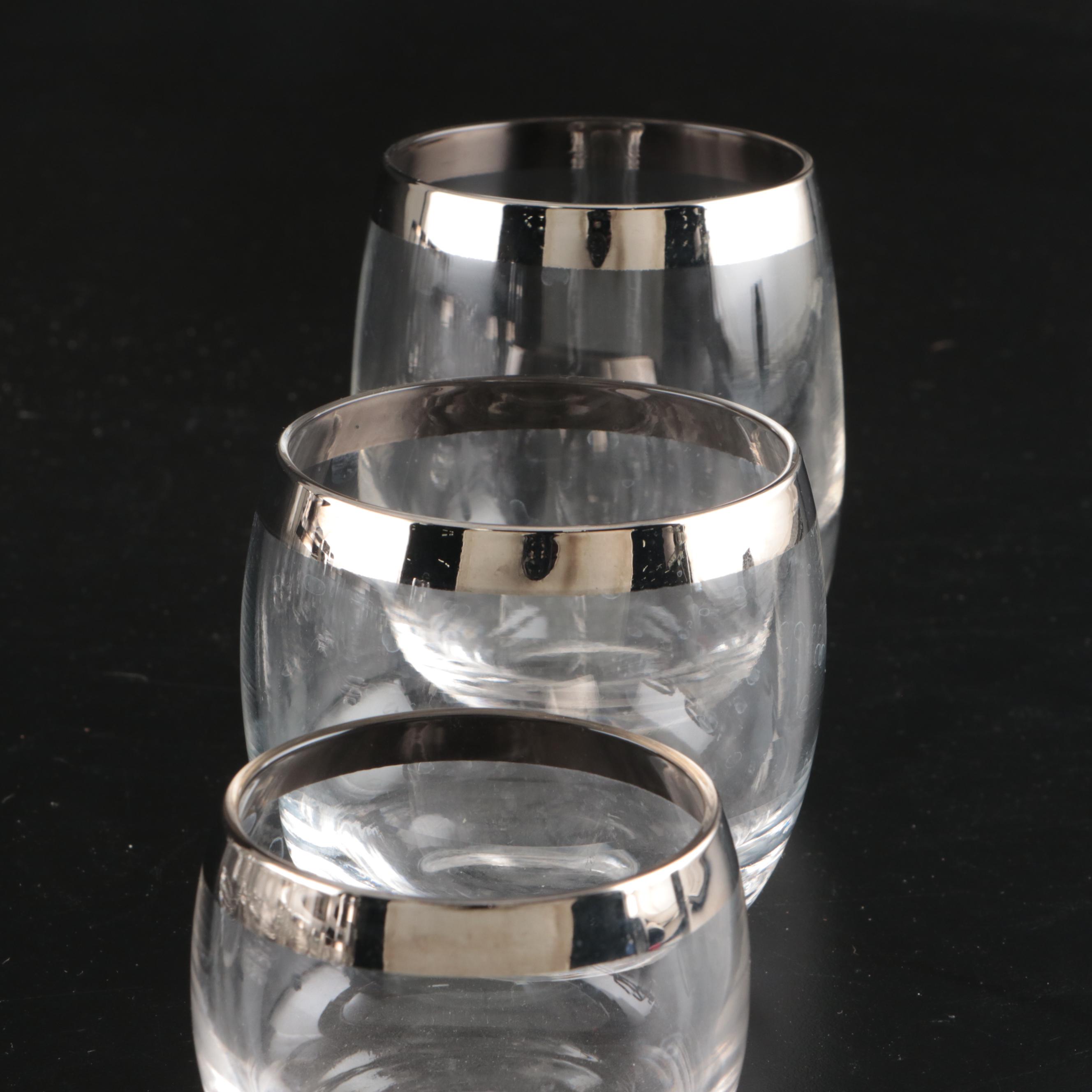 Dorothy Thorpe MCM Crystal and Silver Barware Collection