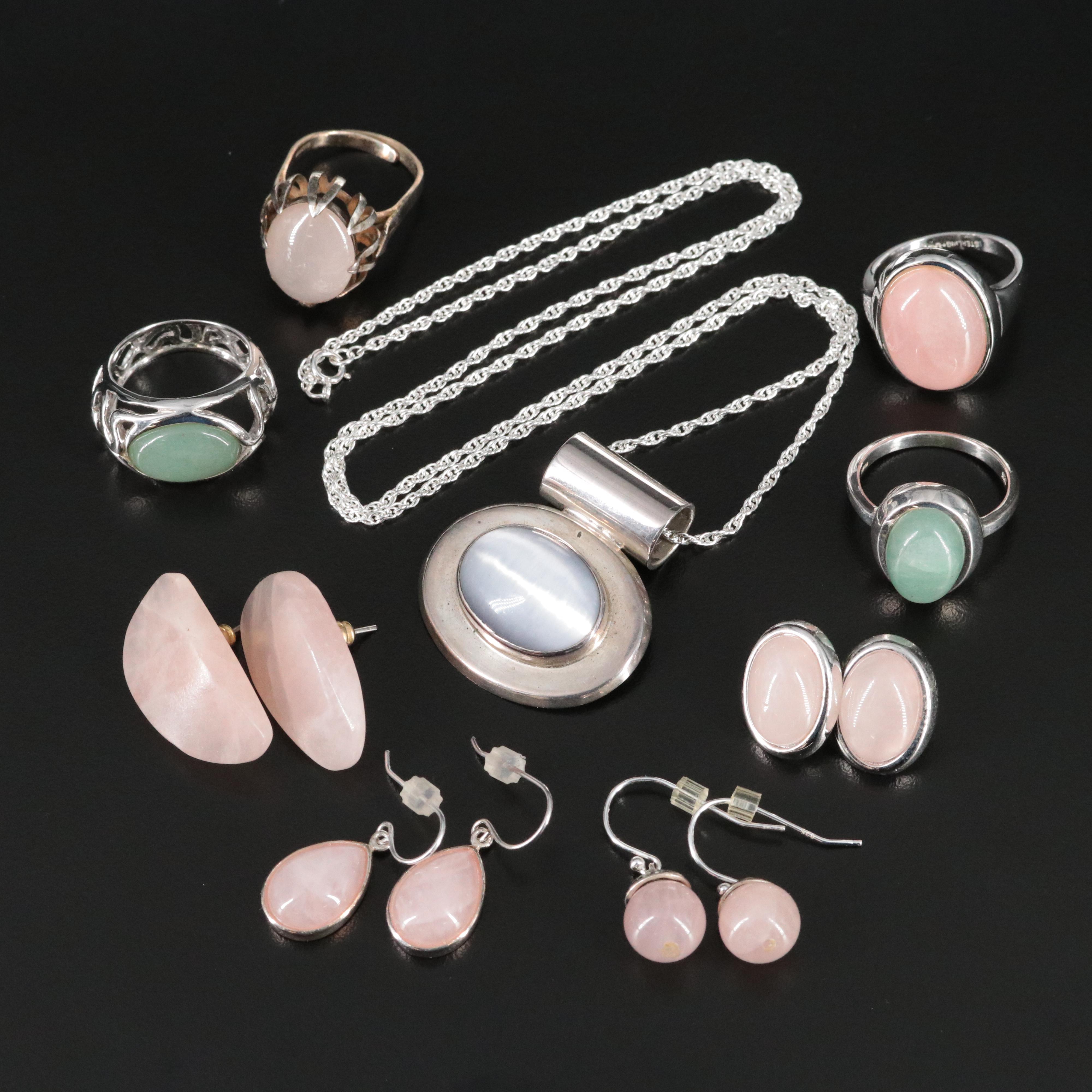 Jewelry Collection Featuring Rose Quartz, Aventurine and Glass