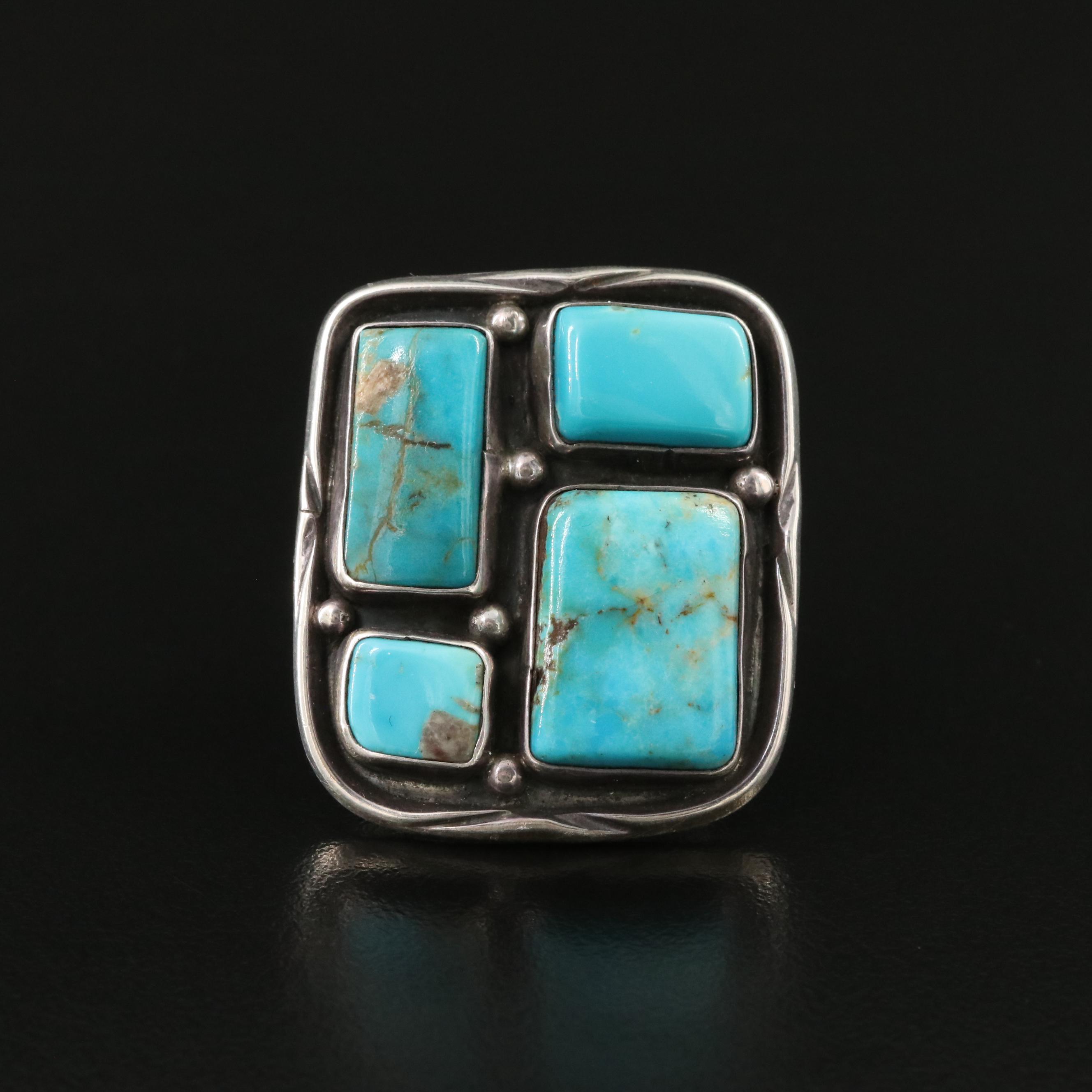 Southwestern Sterling Turquoise Ring