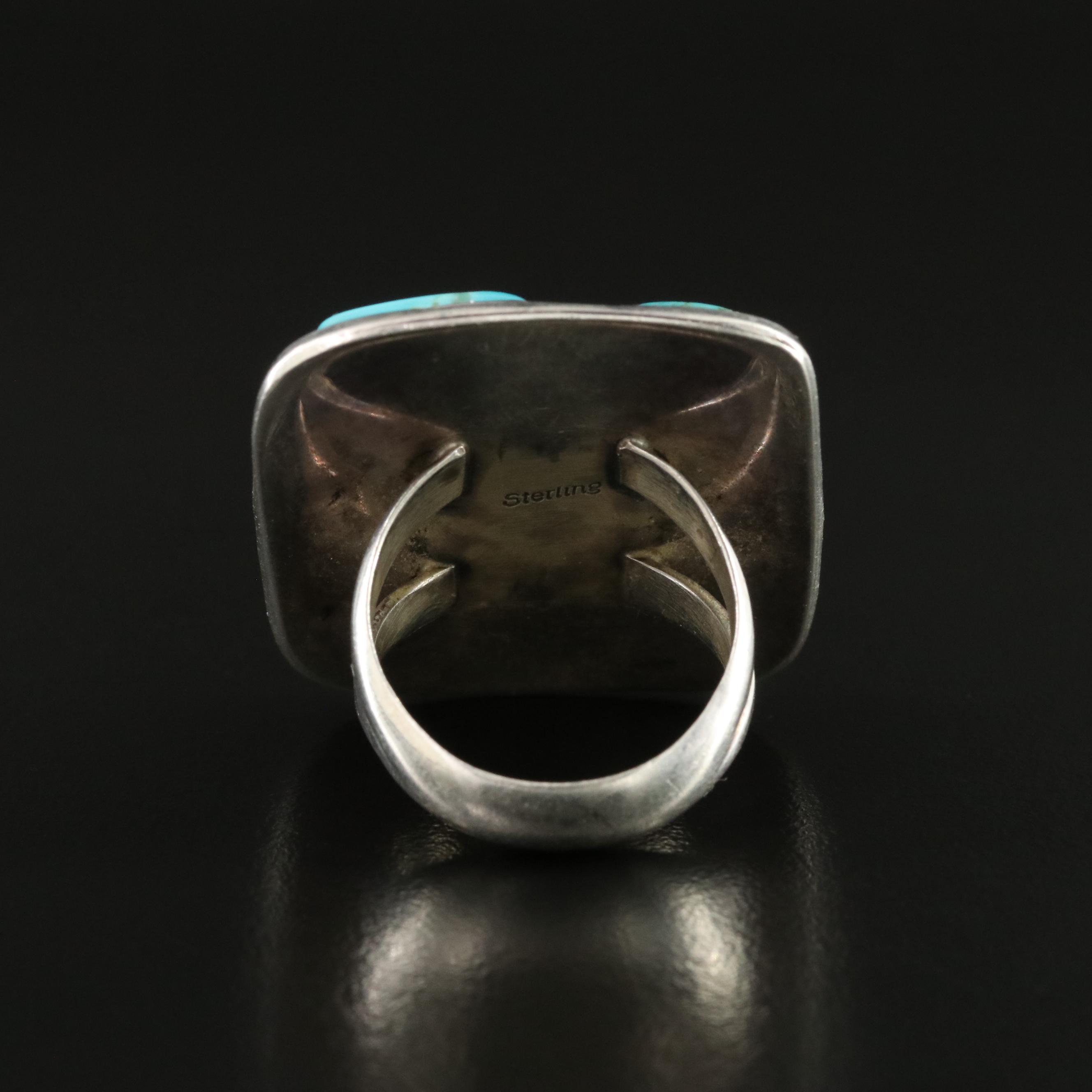Southwestern Sterling Turquoise Ring