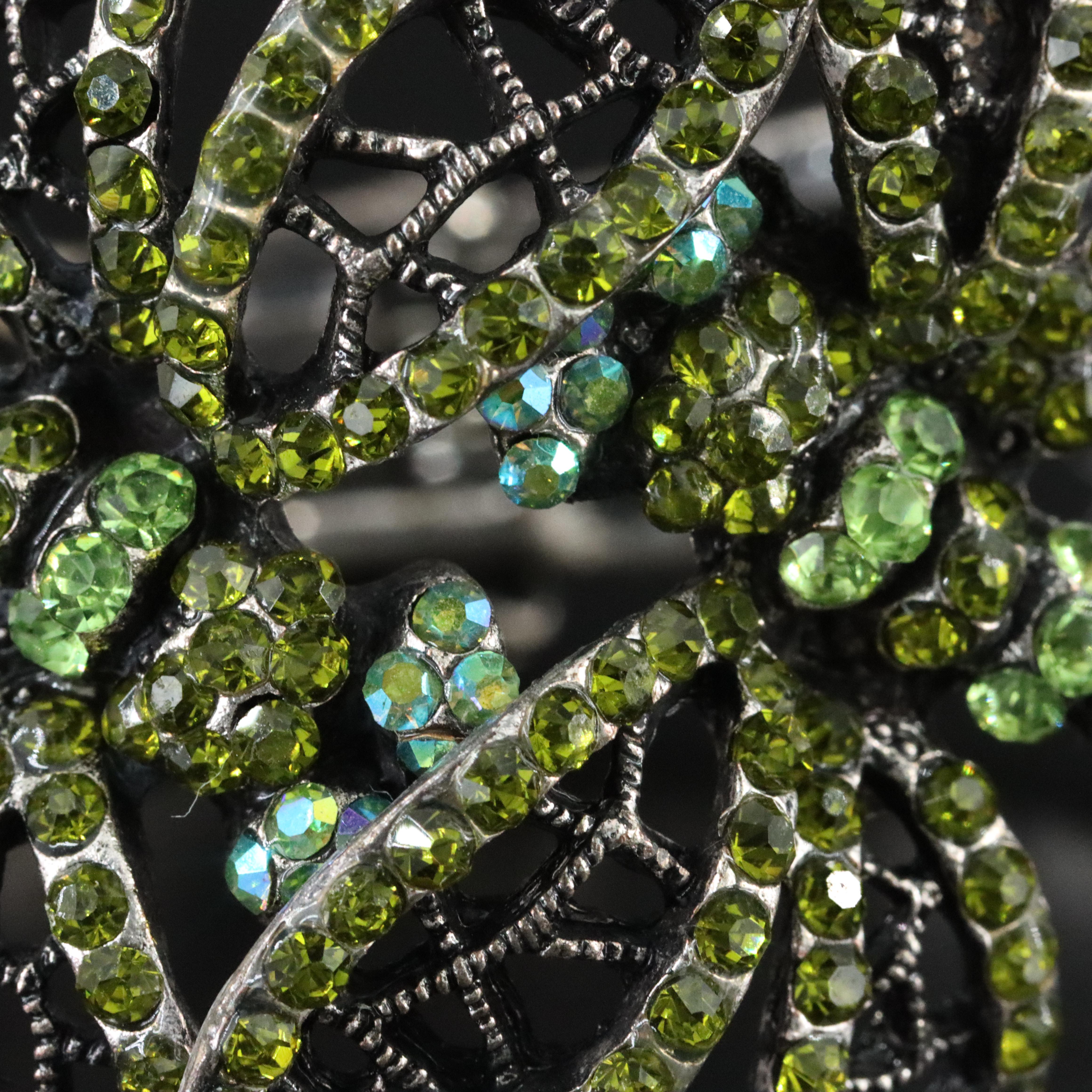 Sterling Rhinestone Dragonfly Hinged Cuff