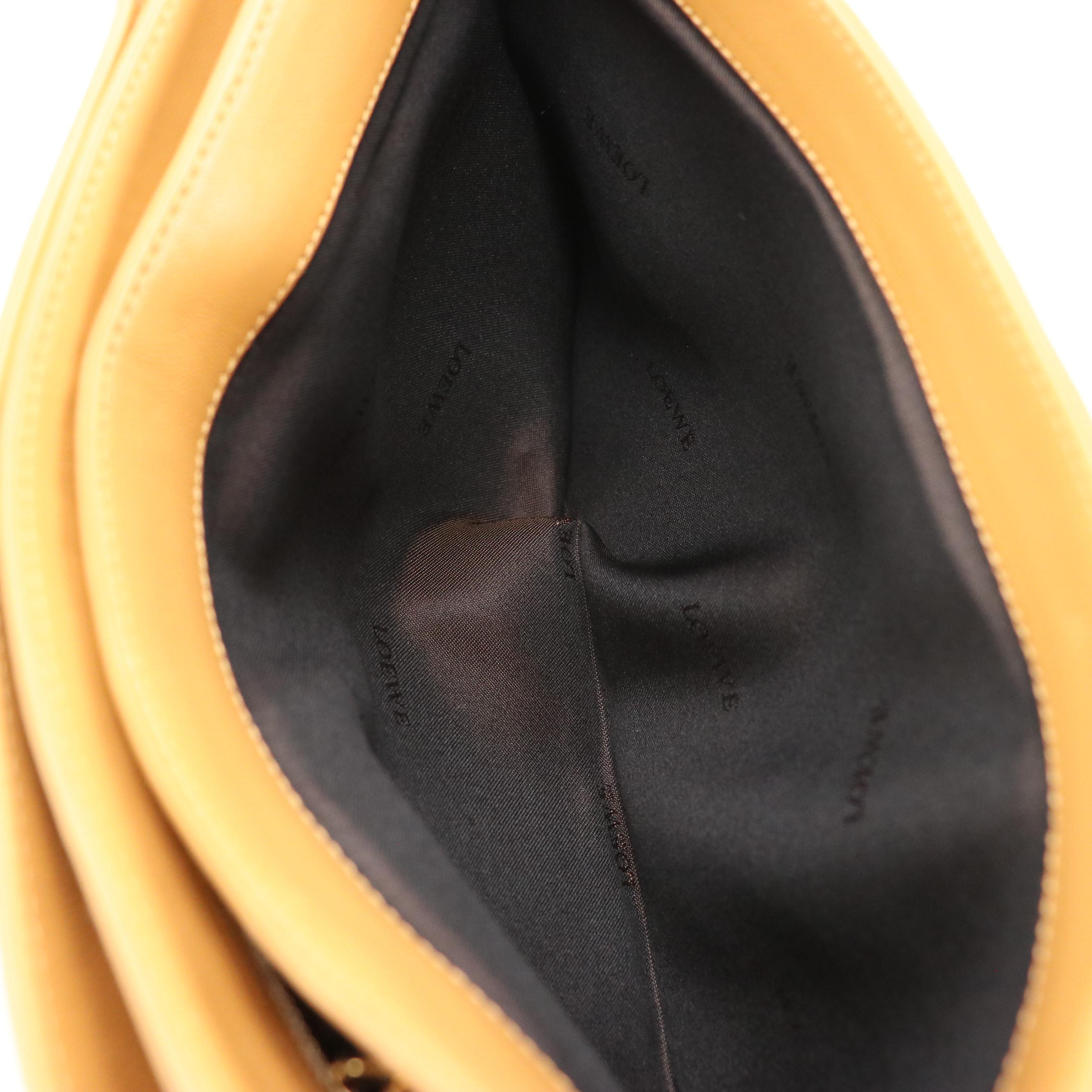 Loewe Embossed Anagram Shoulder Bag in Tan Lambskin Leather