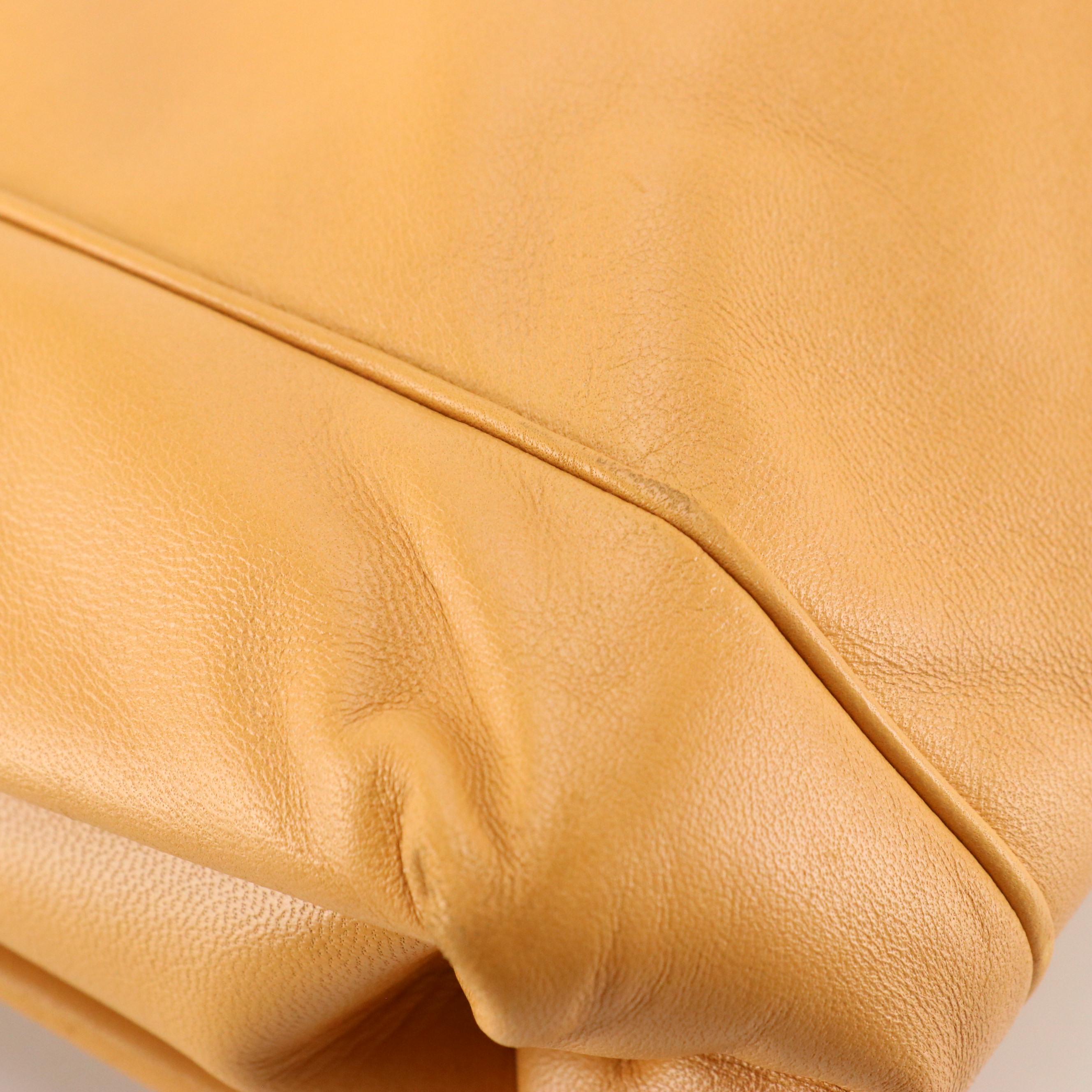 Loewe Embossed Anagram Shoulder Bag in Tan Lambskin Leather