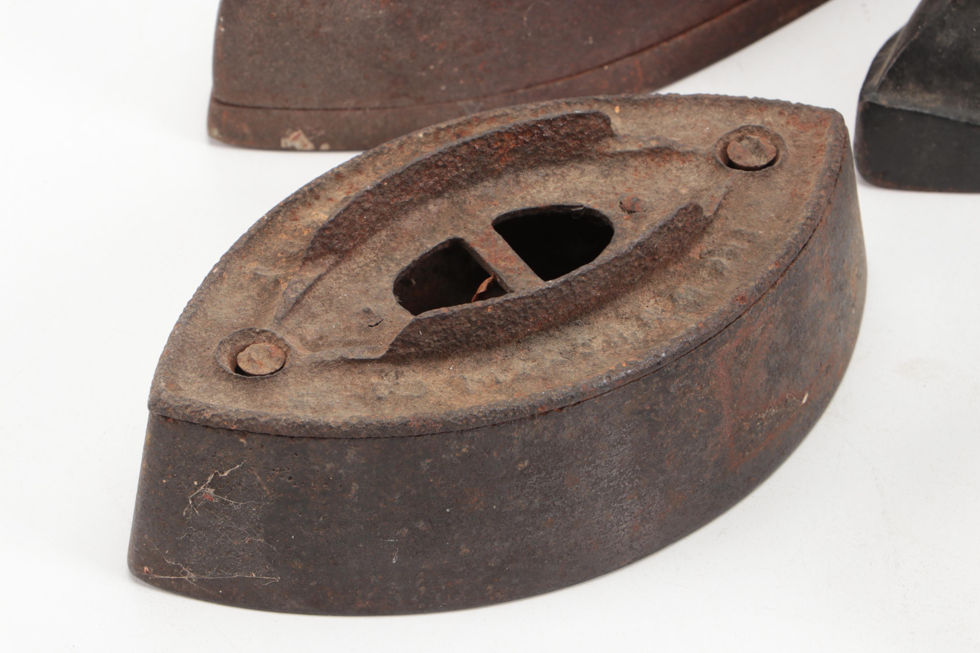 Boston & Lockport Single Block Co. Pulley with Cast Iron Sad Irons