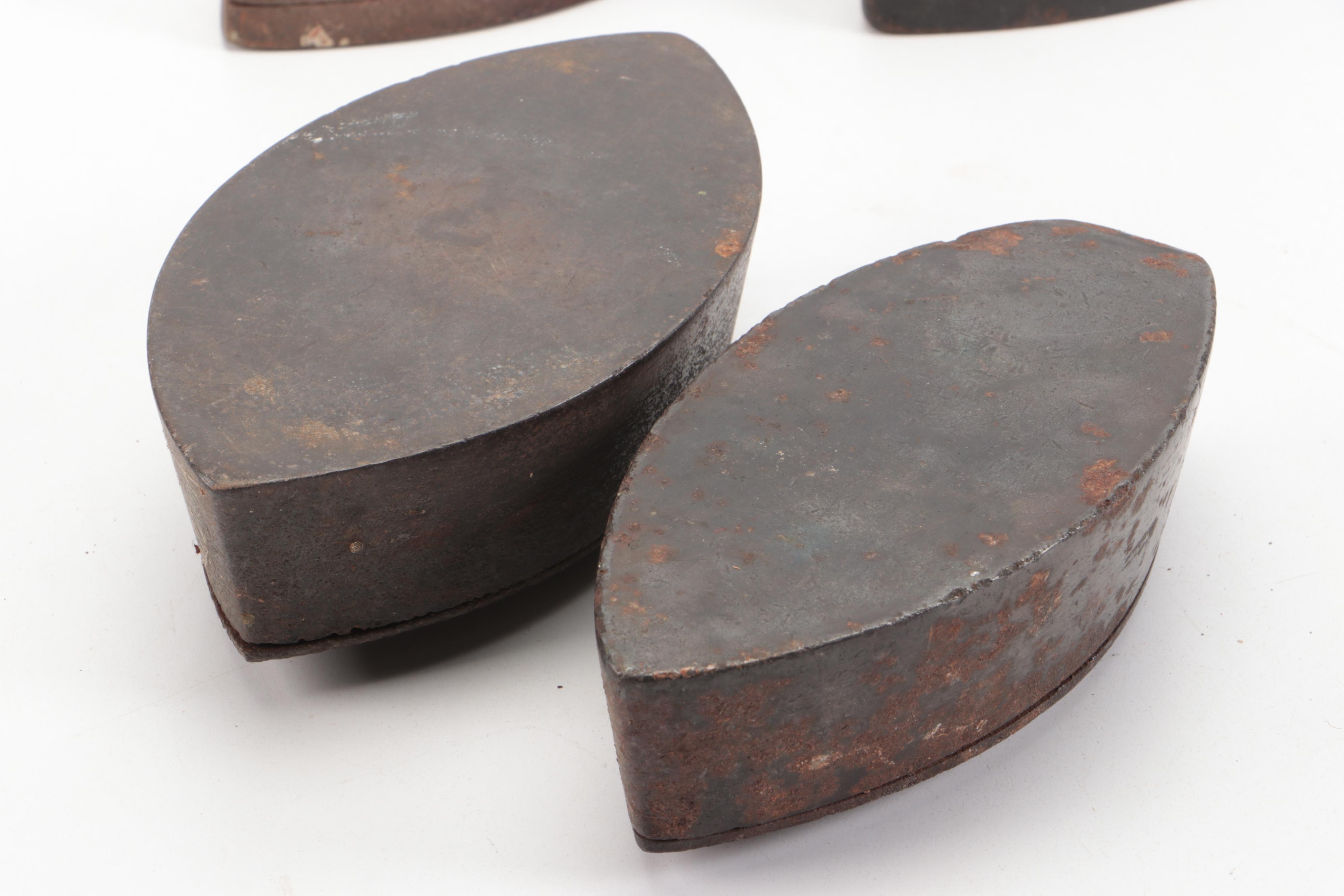 Boston & Lockport Single Block Co. Pulley with Cast Iron Sad Irons