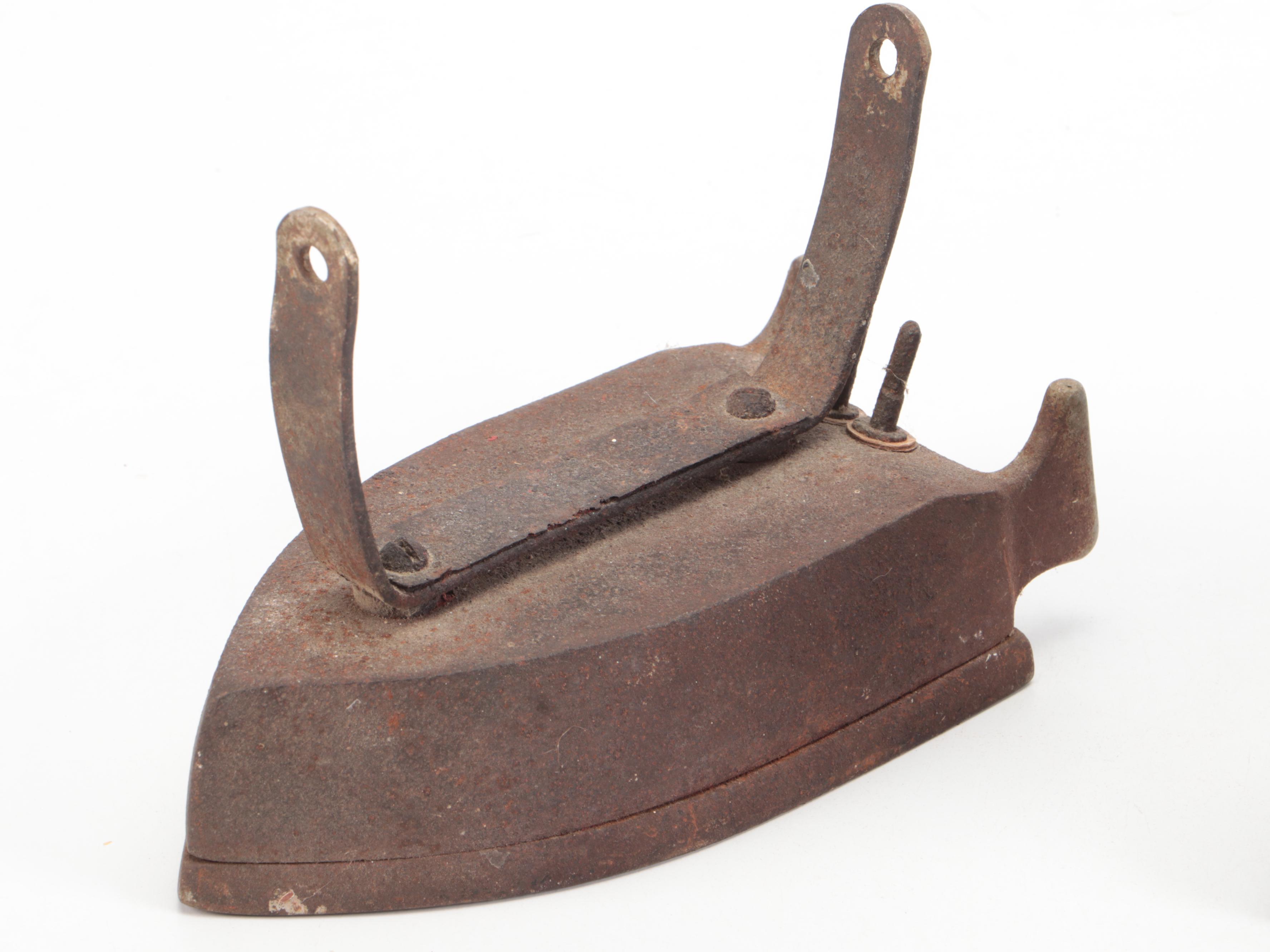 Boston & Lockport Single Block Co. Pulley with Cast Iron Sad Irons
