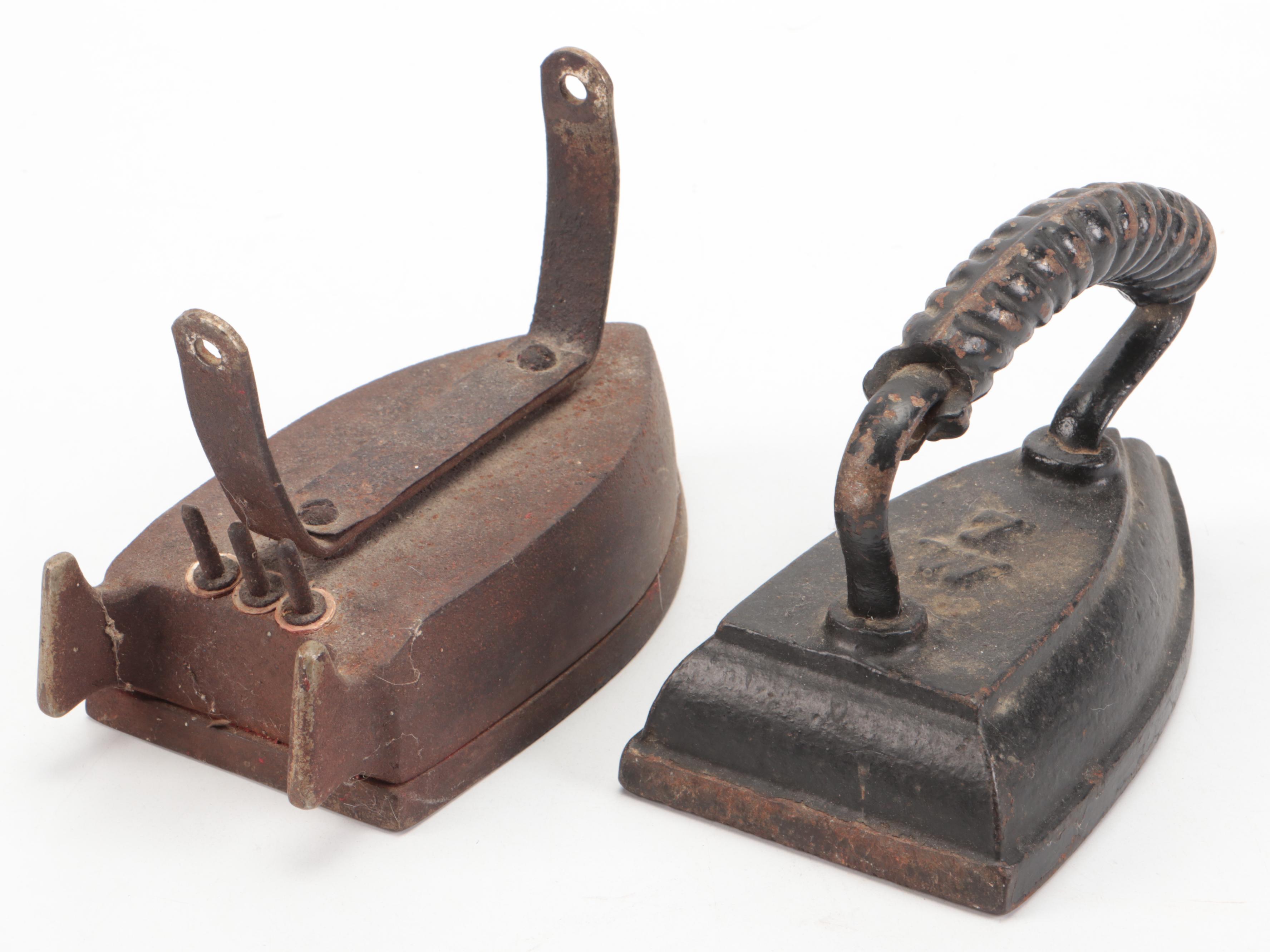 Boston & Lockport Single Block Co. Pulley with Cast Iron Sad Irons