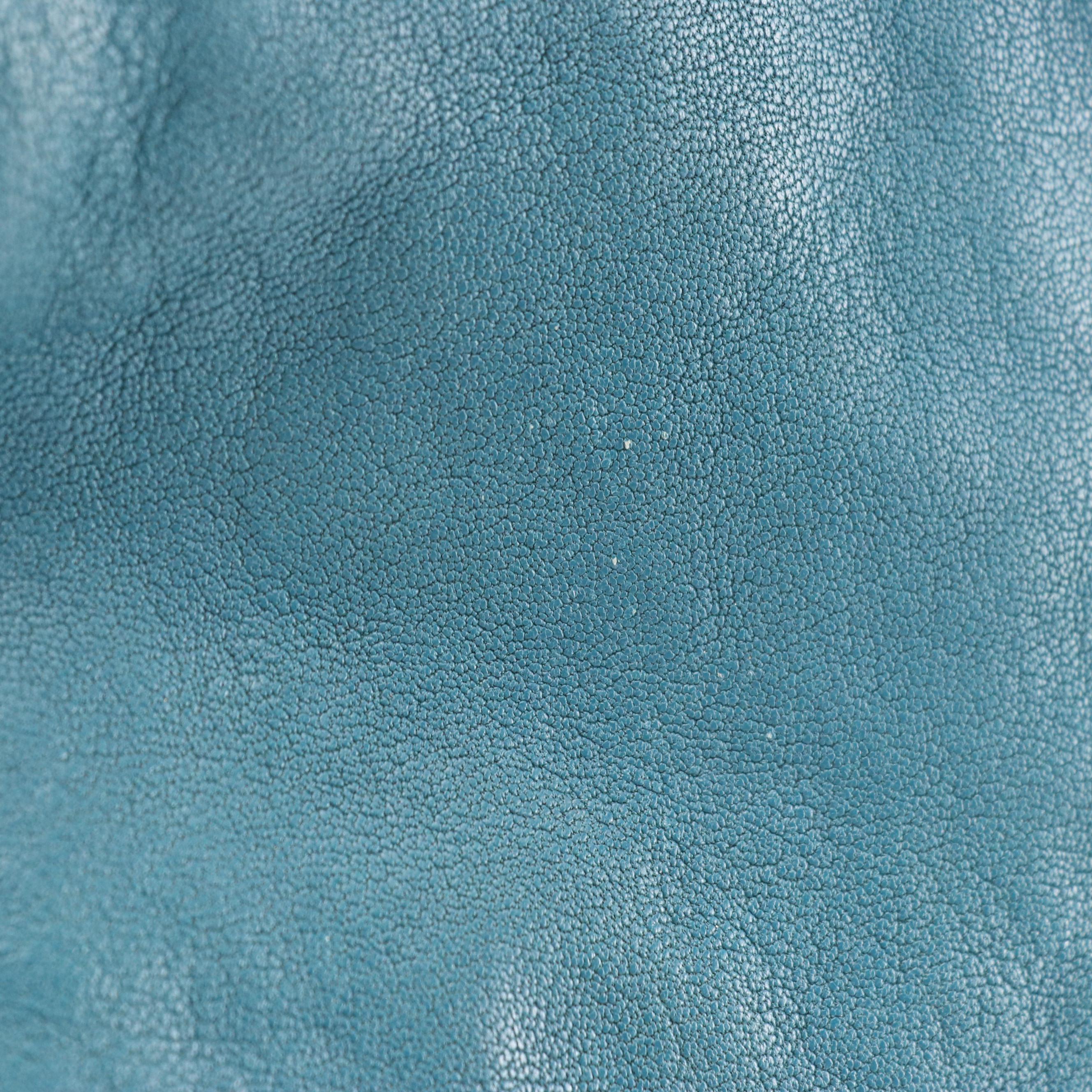 Yves Saint Laurent Classic Cabas Y Bag in Ocean Blue Calfskin Leather