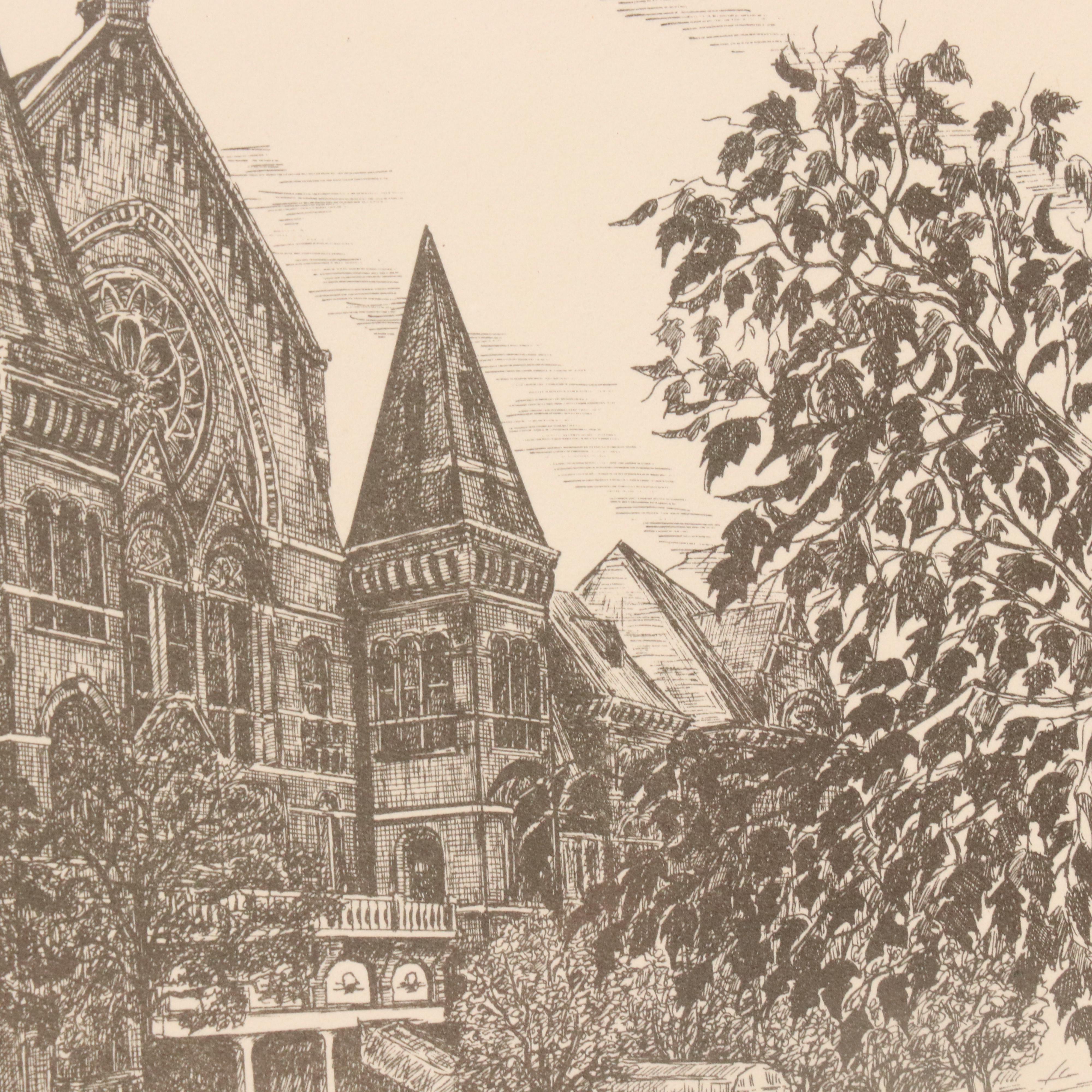 Geneva South Lithographs of Cincinnati Scenes Including "Music Hall, 1965"