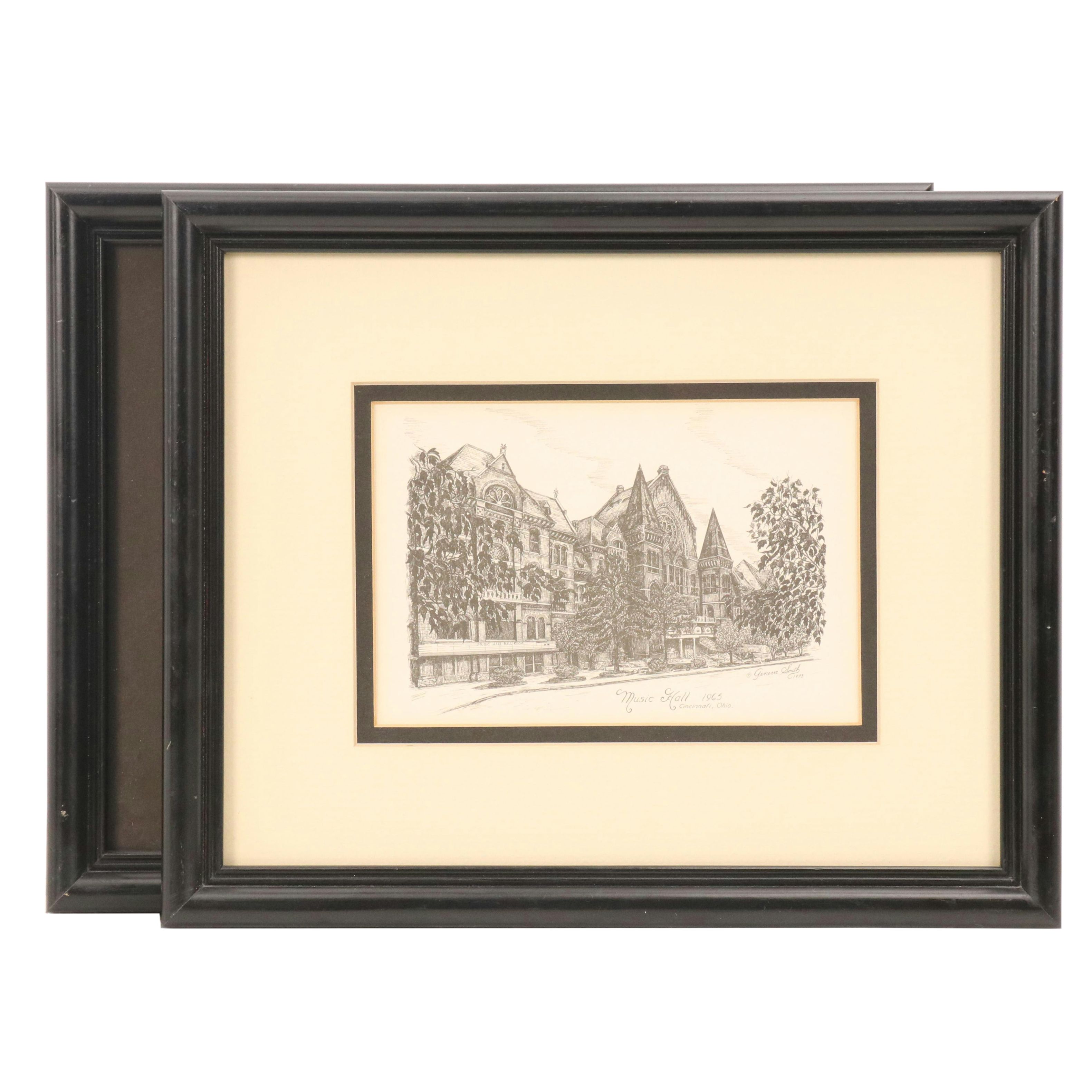 Geneva South Lithographs of Cincinnati Scenes Including "Music Hall, 1965"