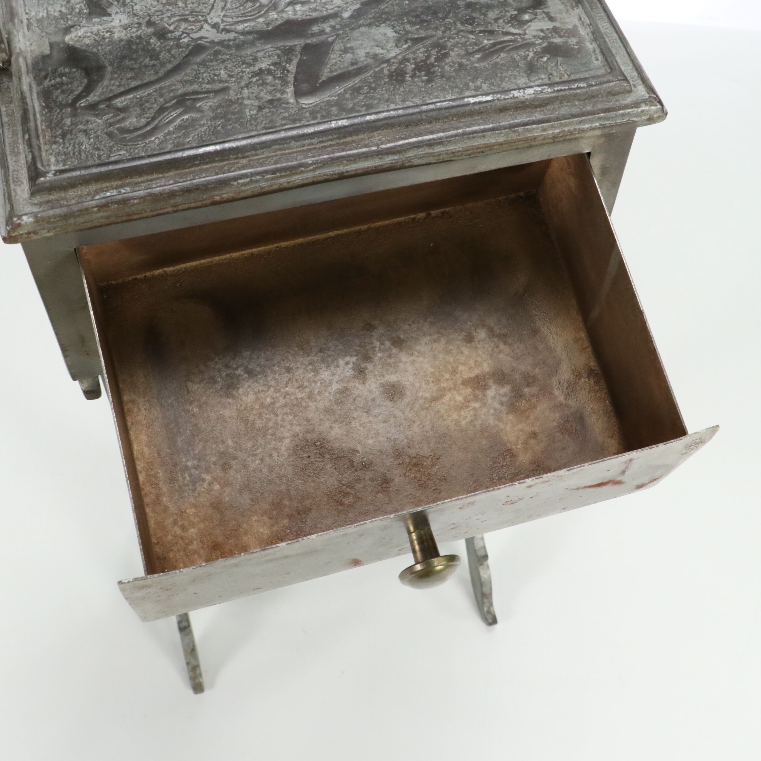 Art Nouveau Metal Smoking Cabinet, Early 20th Century