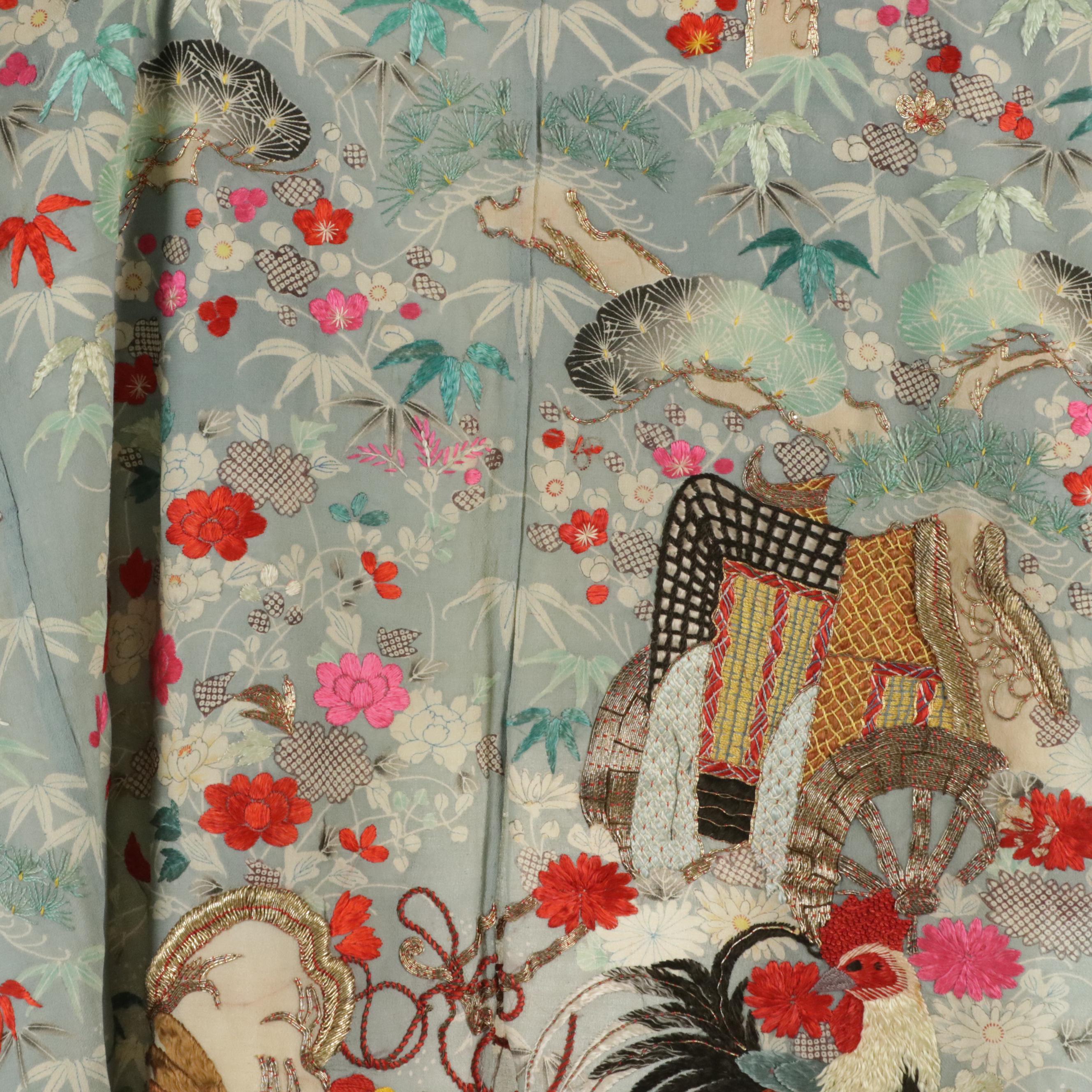 Japanese Traditional Yohaba Furoshiki in Repurposed Chirimen Furisode Kimono