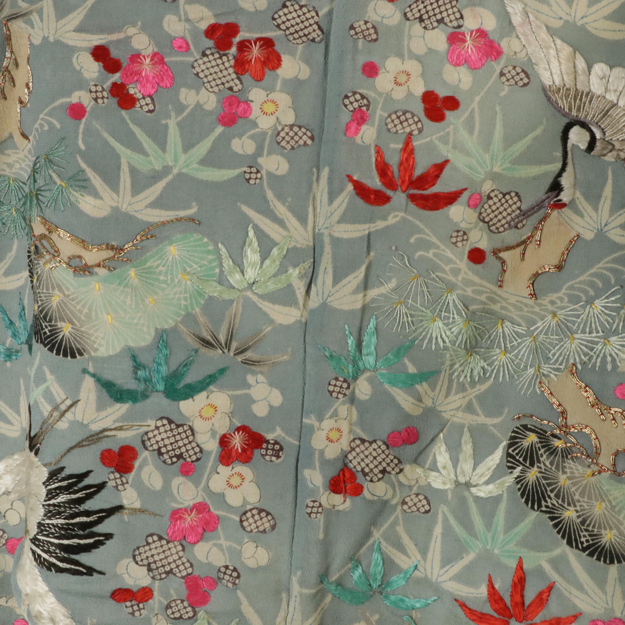 Japanese Traditional Yohaba Furoshiki in Repurposed Chirimen Furisode Kimono