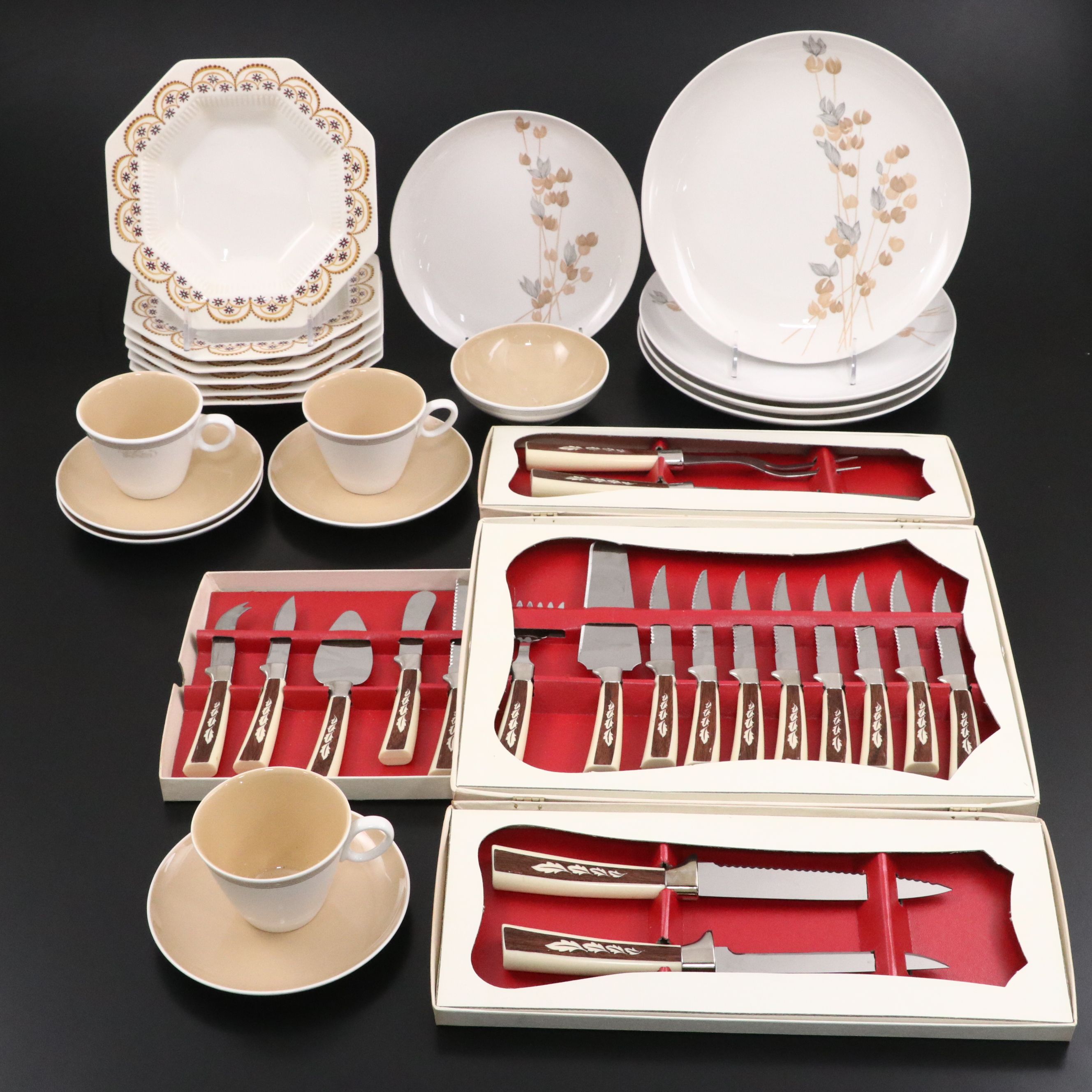 Sheffield 19 Piece Cutlery Set with Franciscan and Other Porcelain Tableware