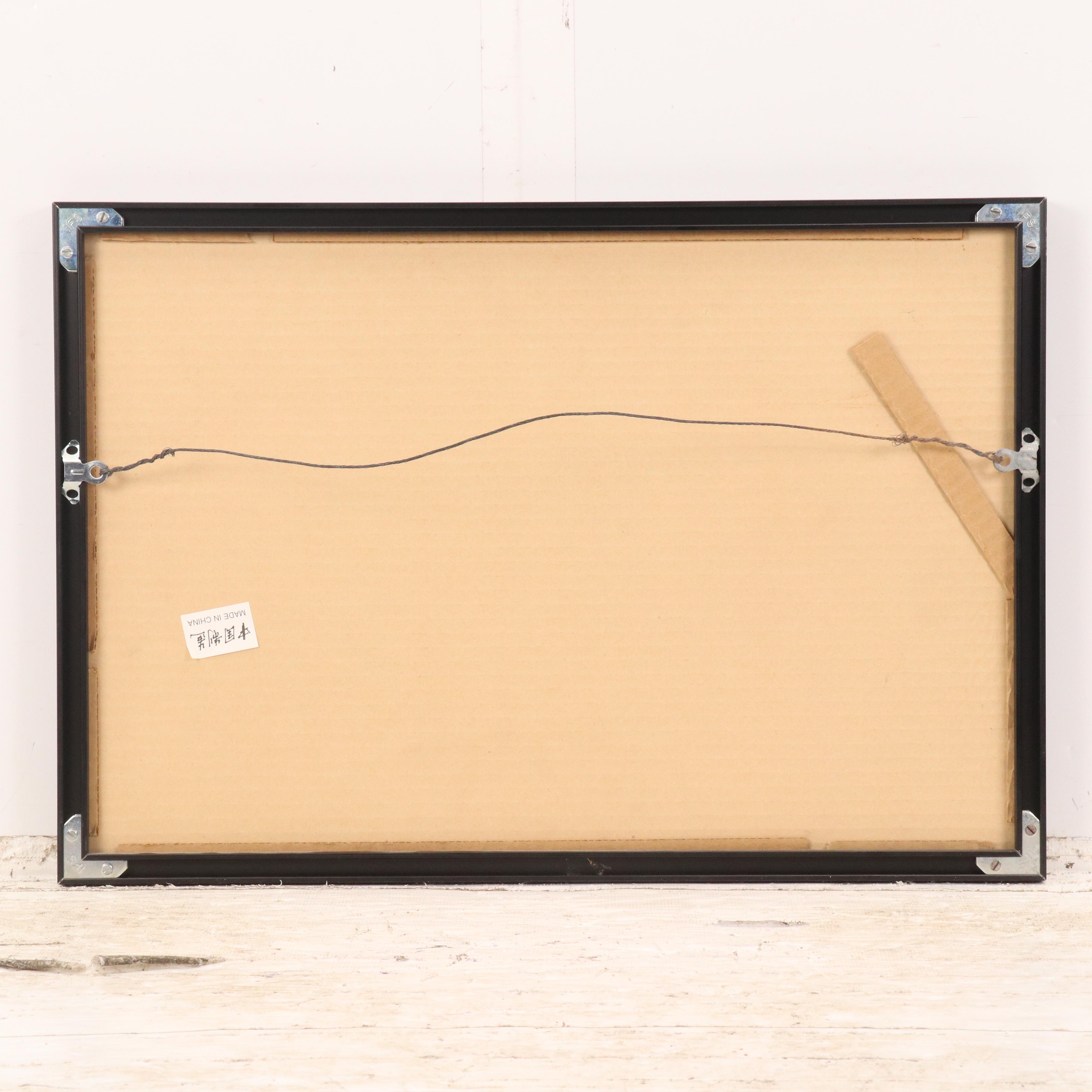 Chinese Watercolor and Ink Painting of Old Man with Boy in Landscape