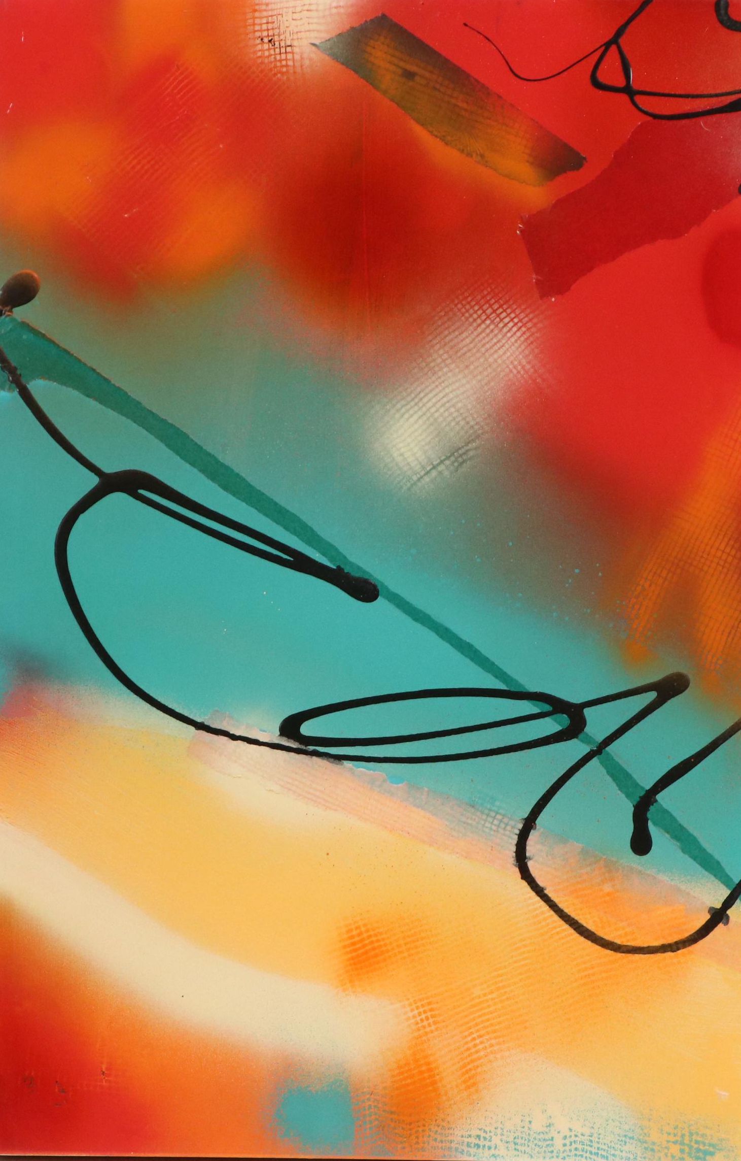 Abstract Acrylic Painting "Haze I," 21st Century