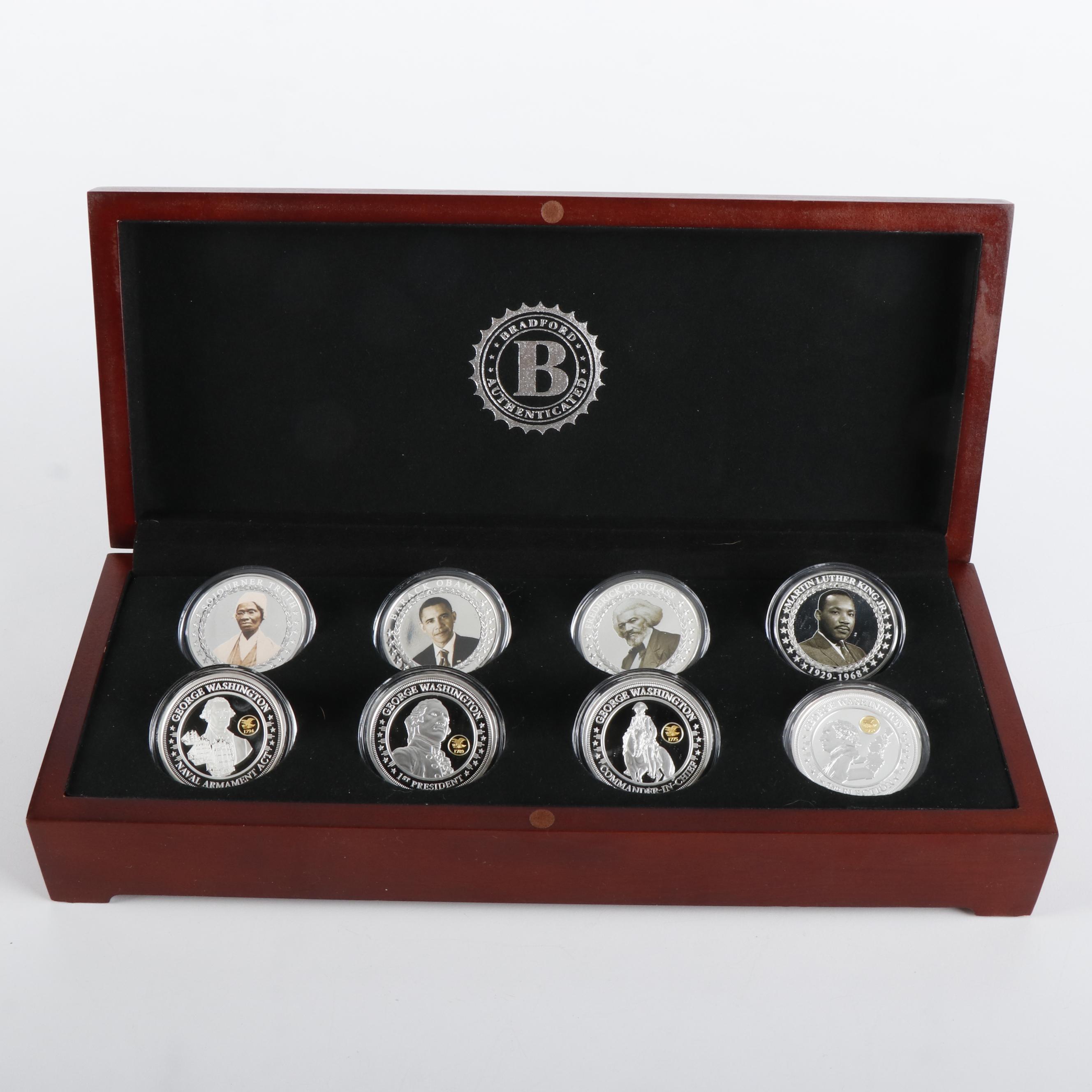 Three Bradford Exchange Silver Plated Coin Sets