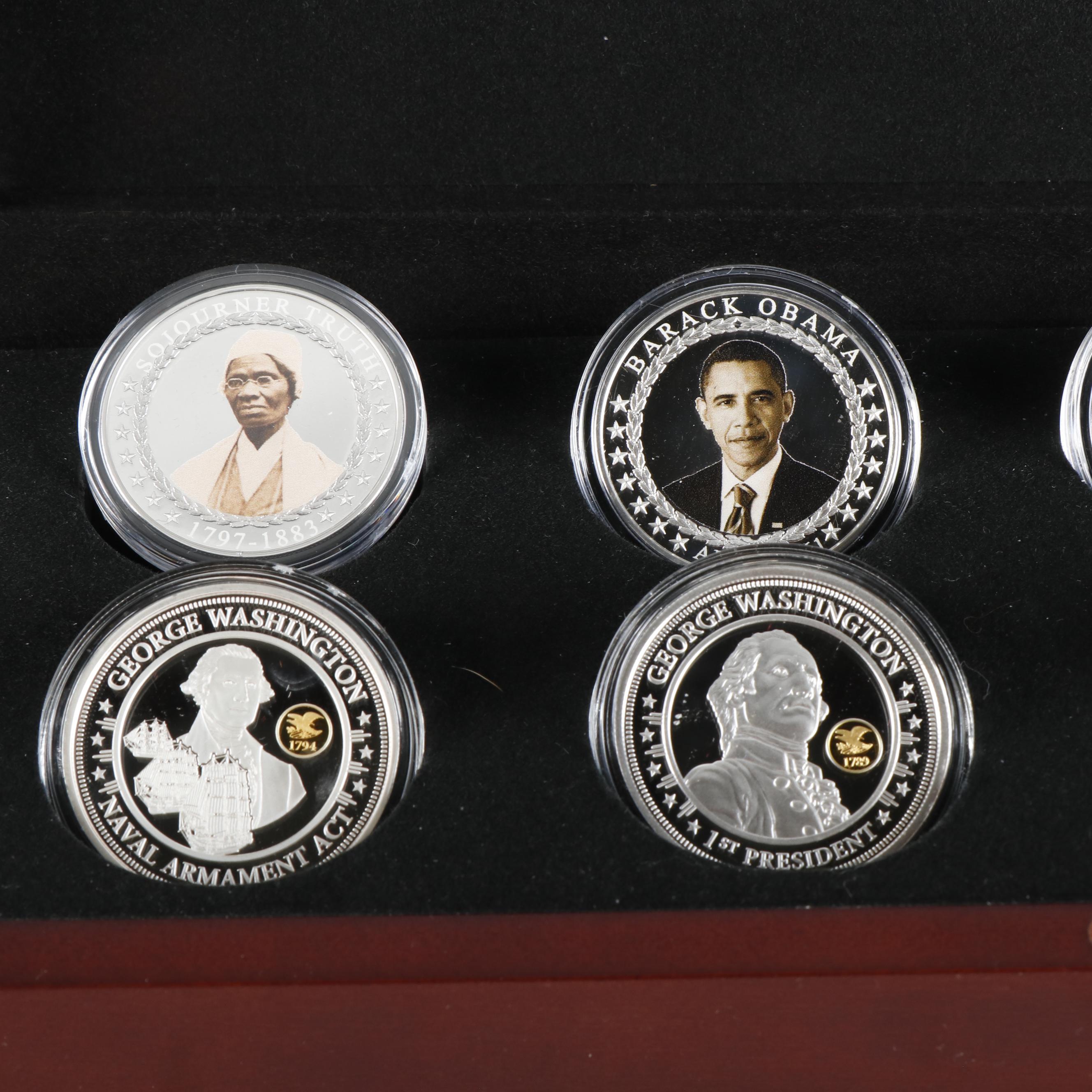 Three Bradford Exchange Silver Plated Coin Sets